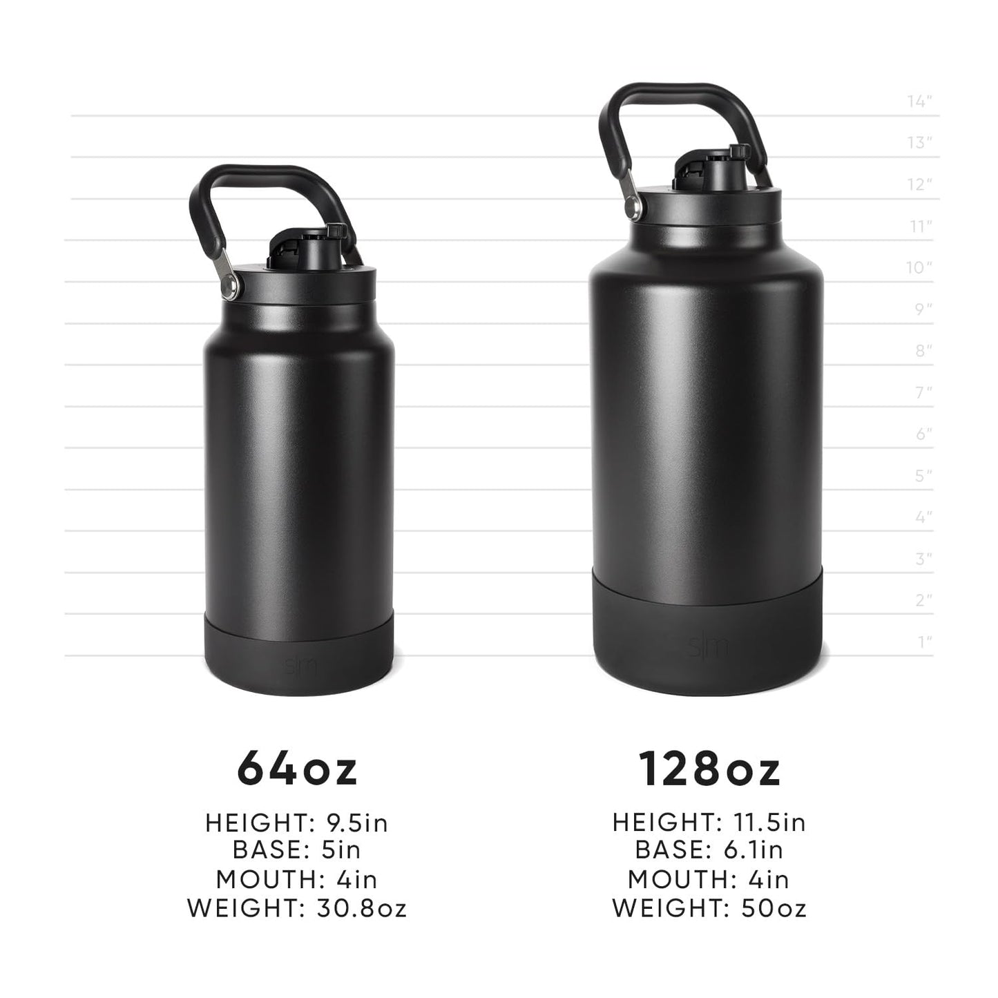 Simple Modern Trek Pivot | Half Gallon Water Bottle Jug with Handle & Boot | Interchangeable Straw & Chug Lids | Large Insulated Stainless Steel | Sports Camping Outdoors | 64oz, Forest