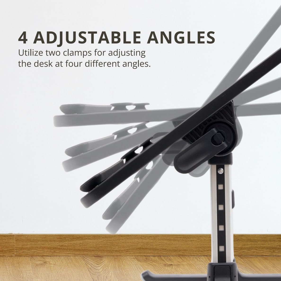 AXTON Black Foldable Laptop Table Desk Stand, Adjustable, Portable Workstation for Bed, Floor, Couch, Sofa, Breakfast, Lap - for Home, Office, Work, Reading, Writing, and Dining - Medium