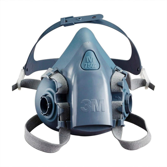 3M 7503 Large Silicone Ultimate Half Mask 7500 Series Reusable Respirator with Cool Flow Exhalation Valve, 4 Point Harness & Bayonet Connection, English, 15.34 fl. oz., Plastic, 5.8" x 10" x 7"