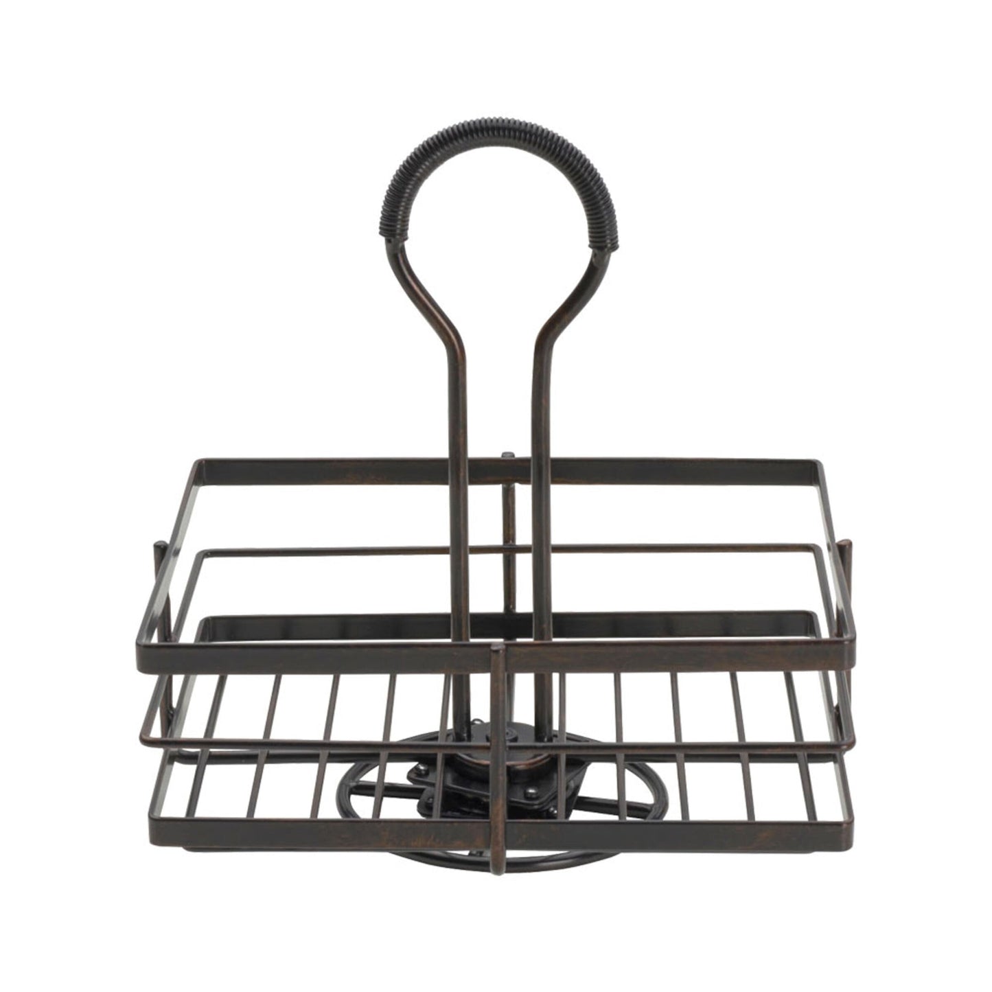 Gourmet Basics by Mikasa Nova Acacia Wood Rotating Condiment Caddy, 8.75 Inch, Black,5270309