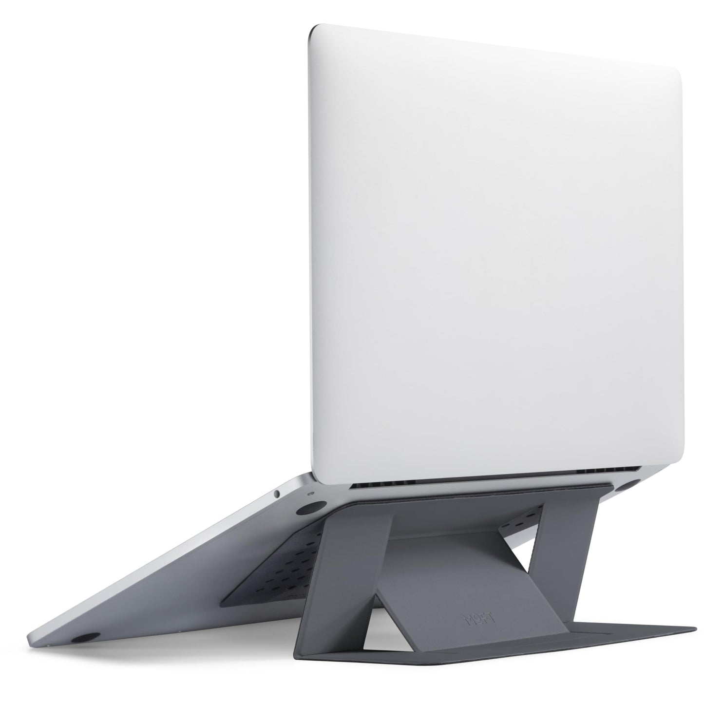 MOFT Laptop Stand for Desk, Adhesive Laptop Stand with 2 Adjustable Angles, Foldable & Portable Computer Stand Riser Compatible with MacBook Air&Pro, MacBook Neo, and More Laptops 11.6"-16", Cool Gray