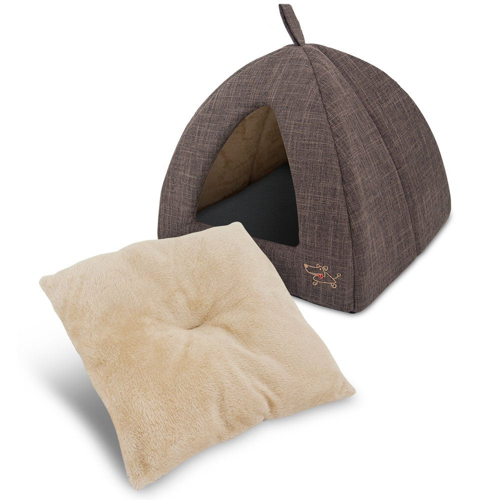 Best Pet Supplies Pet Tent-Soft Bed for Dog and Cat by Best Pet Supplies, X-Large Brown Linen