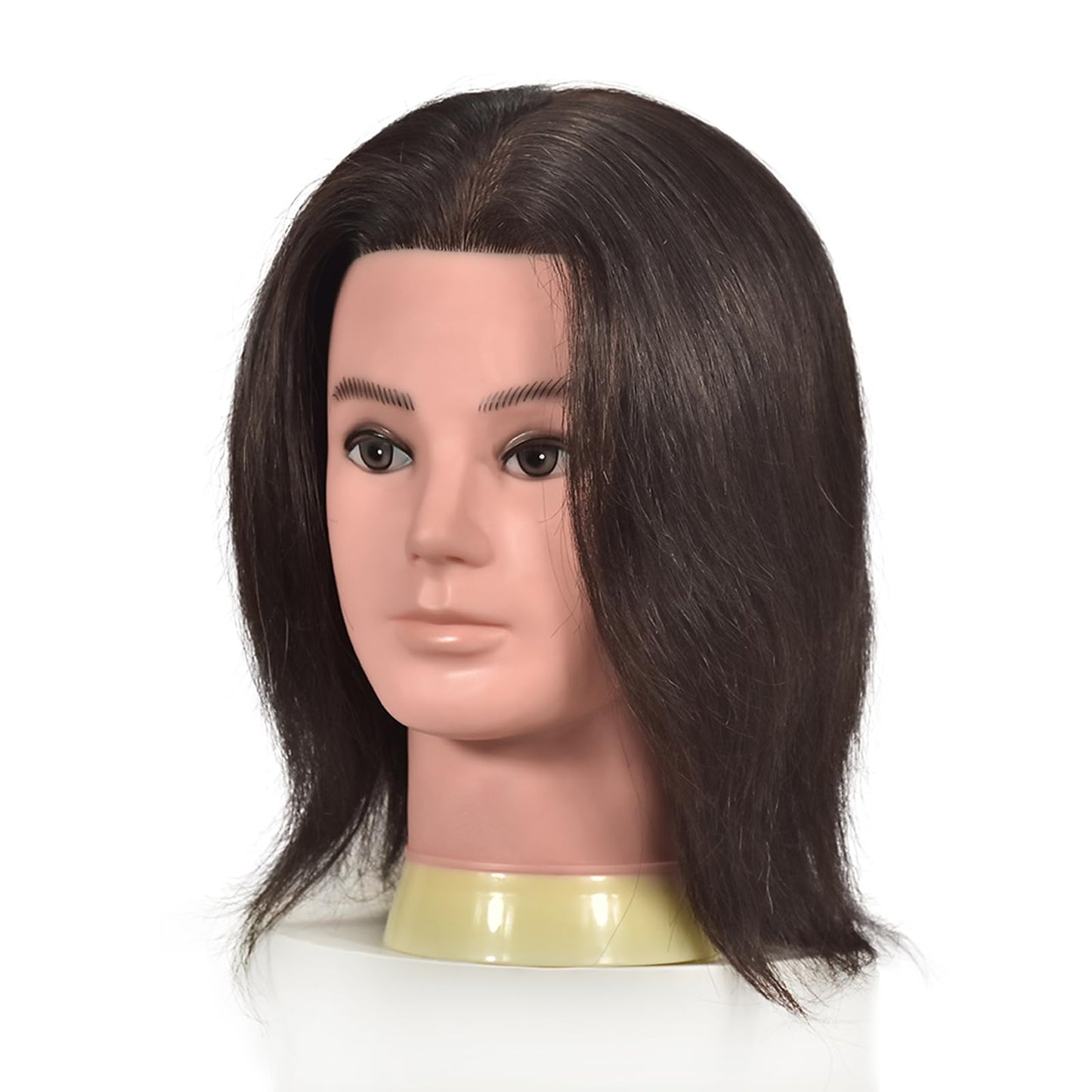 BLTYXT Male Mannequin Head with 100% Human Hair Training Head for Hairdressing Practice
