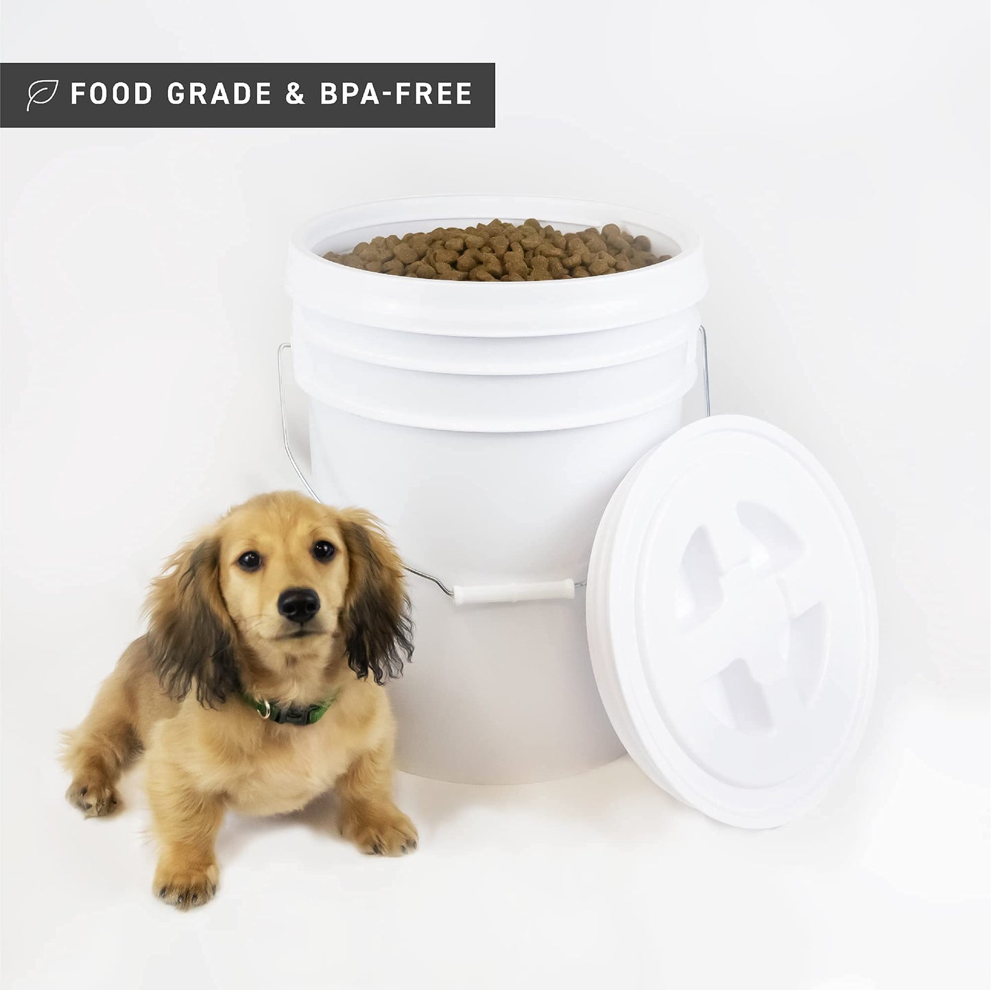 72 HRS Ready Seal Lid with 5 Gallon Bucket, Premium Seal Lid Airtight Leakproof BPA-Free Food-Grade Bucket Lid, Home Stackable All-Purpose Specialty Screw Seal Lid and Food Storage Container (White)