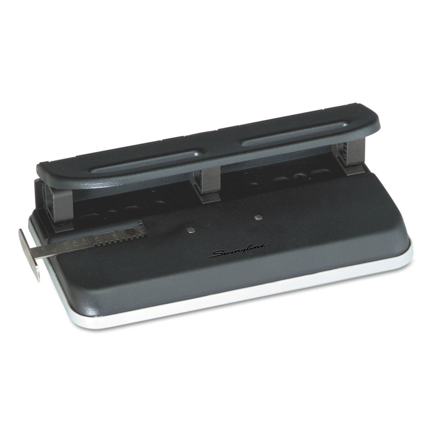 Swingline 74150 24-Sheet Easy Touch Heavy-Duty Punch, 3 Holes Adjustable into 7 Positions, 9/32 Dia (Black)