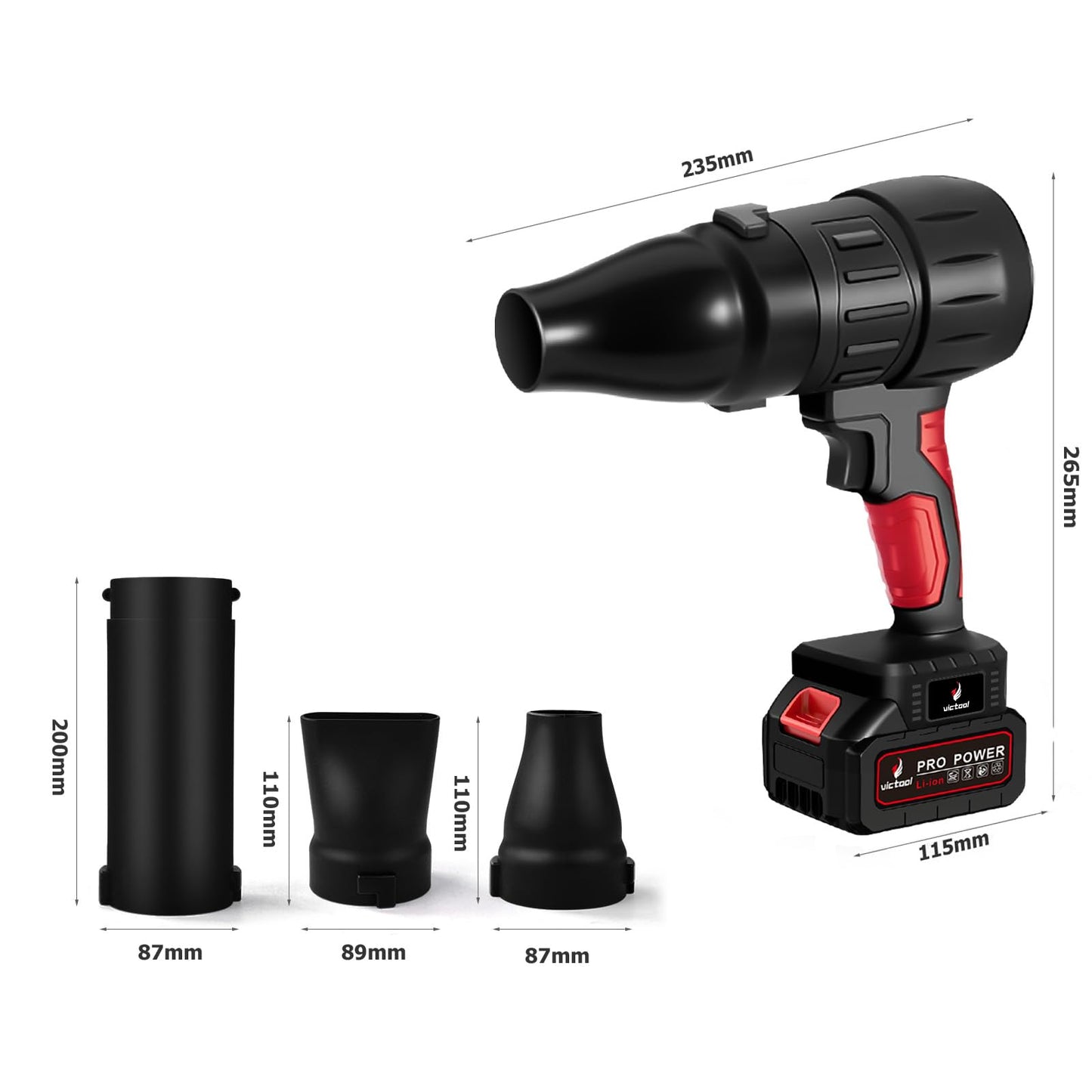 Oubit Compressed Air Duster, 350000RPM Portable Violent Jet Dry Blower, Speedless Cordless Turbo Turbo Fan, Electric Air Duster with Brushed Motor 10-Cell 1300mAh Battery for Car and Home