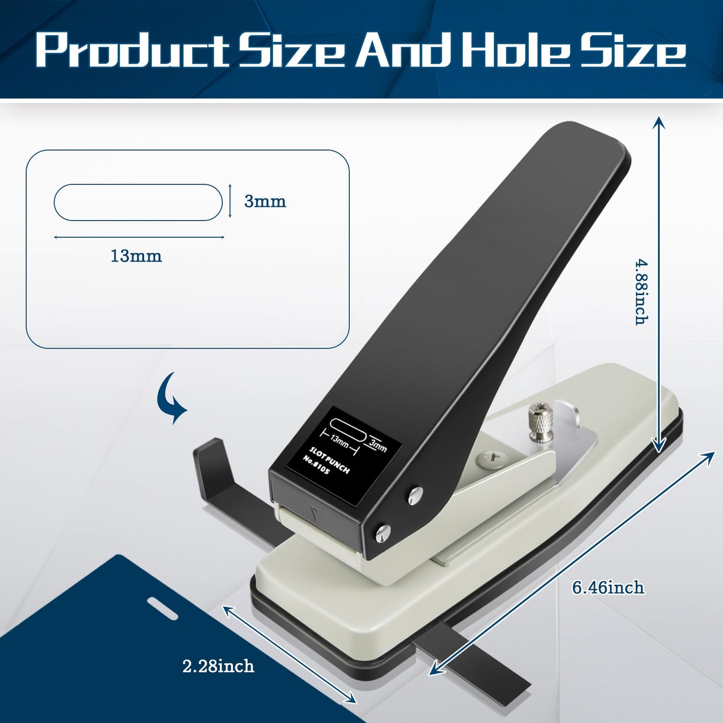 Gisafai 2 Pcs Badge Slot Hole Punch ID Card Slot Punch Hand Held Metal Hole Puncher Oval Slotting Tool for PVC ID Card, Luggage Tag, Name Tag and Badge Holder