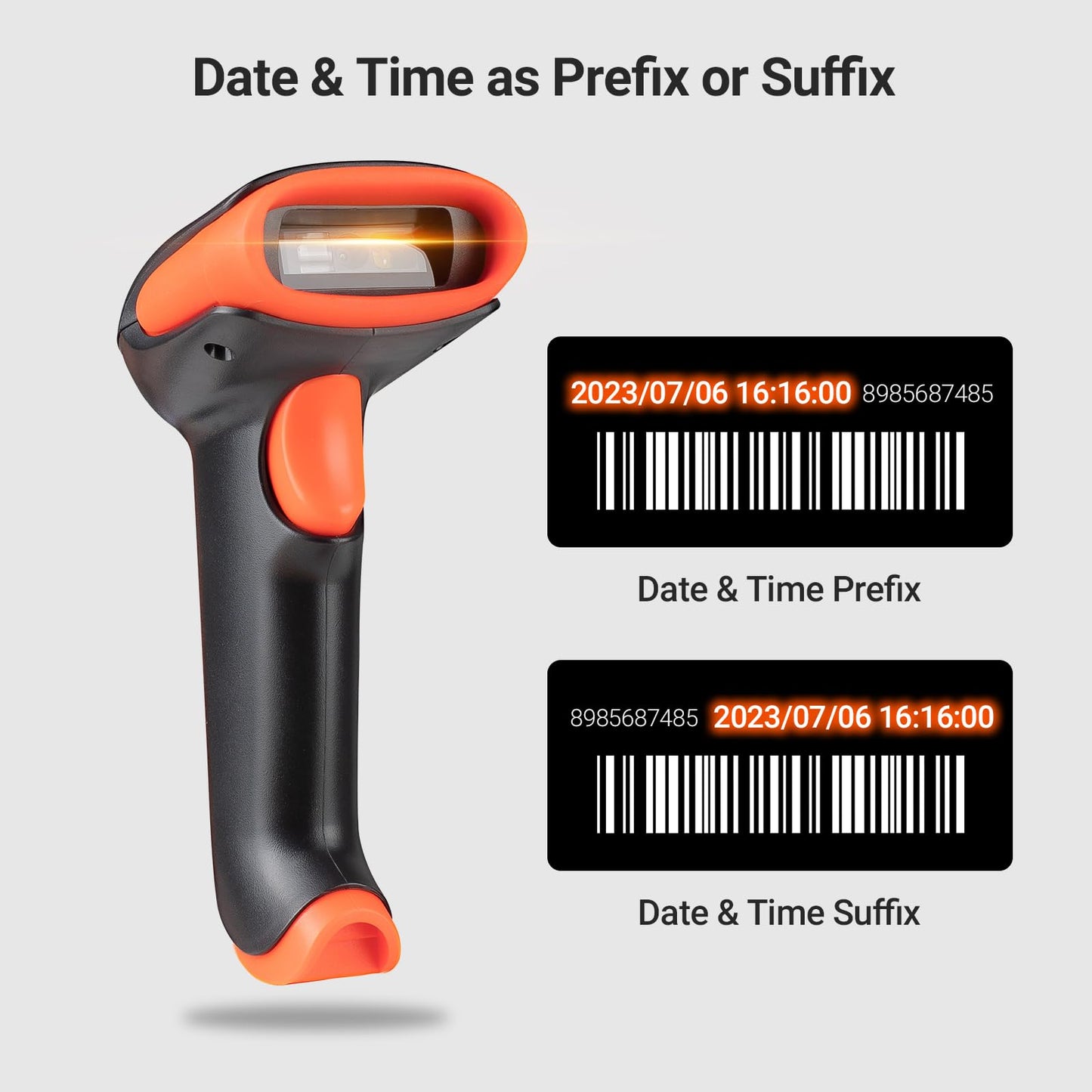 Tera Pro 1D 2D QR Wireless Barcode Scanner with Stand Work with Bluetooth & 2.4G Wireless & USB Wired Automatic Fast Precise Scanning Image Bar Code Reader with Vibration Alert for Warehouse HW0002
