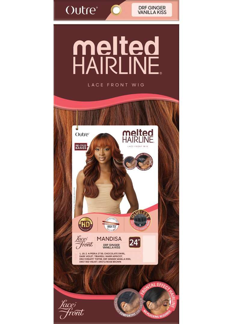 Outre Melted Hairline Synthetic Hd Lace Front Wig - Mandisa (Color : Drf Ginger Vanilla Kiss)