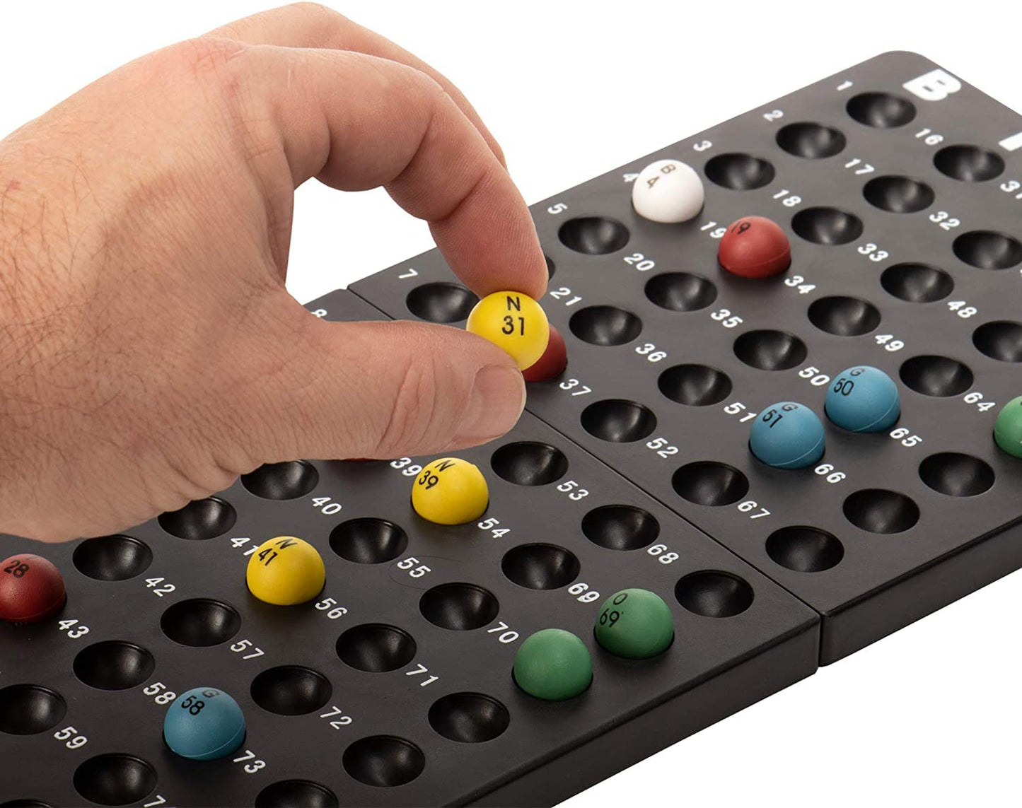 Bingo Game Set Deluxe 6-Inch Bingo with Colored Balls, 300 Bingo Chips and 50 Bingo Cards, Ages 14 and Up
