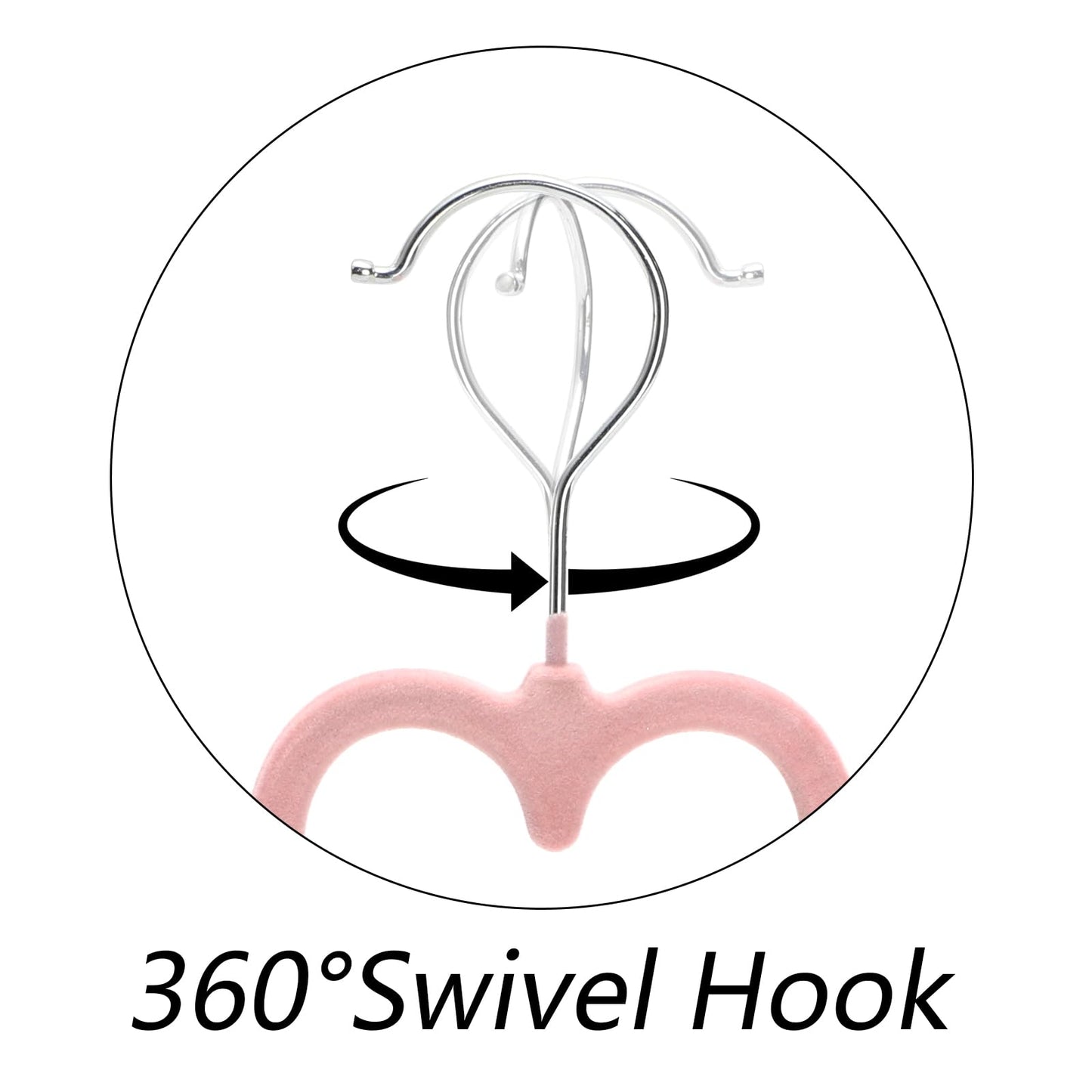 Coloch 50 Pack Pink Velvet Hangers, Non-Slip Clothes Hangers with 360 Degree Rotating Hook Thin Felt Adult Hanger for Coat, Dress, Shirt,Jacket