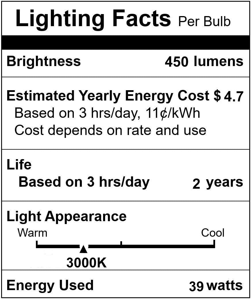 Vinaco Par20 Flood 39W 120V 480 Lumens, 6 Pack Long Lasting Par20 39w Dimmable, par20 Warm White 3000K, Par20 Flood Light Bulbs E26 Base for Track and Recessed Lighting