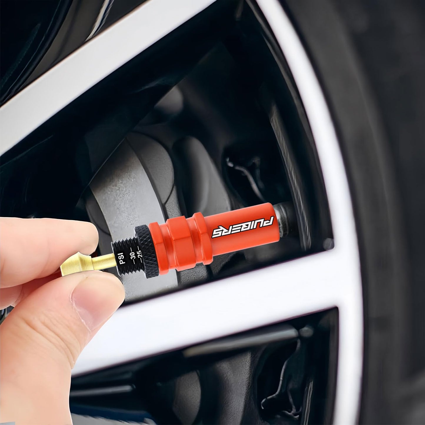 Tire Deflator Adjustable Auto-Stop - Precision Air Down Tire Deflators Tool for Truck, SUV, Motorcycle, Offroad 4x4,Tyre Deflator Valve Kit Tool with PSI & Bar Scales(0.7-2.1bar/10-30PSI)