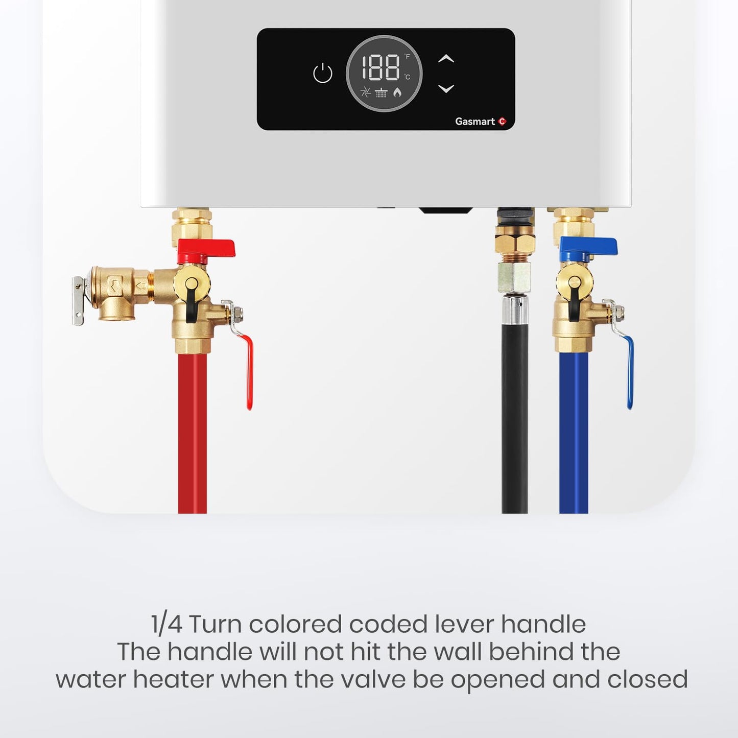GASLAND 3/4 Inch IPS Isolator Tankless Water Heater Service Valve Kit, with Pressure Relief Valve, Clean Brass Construction