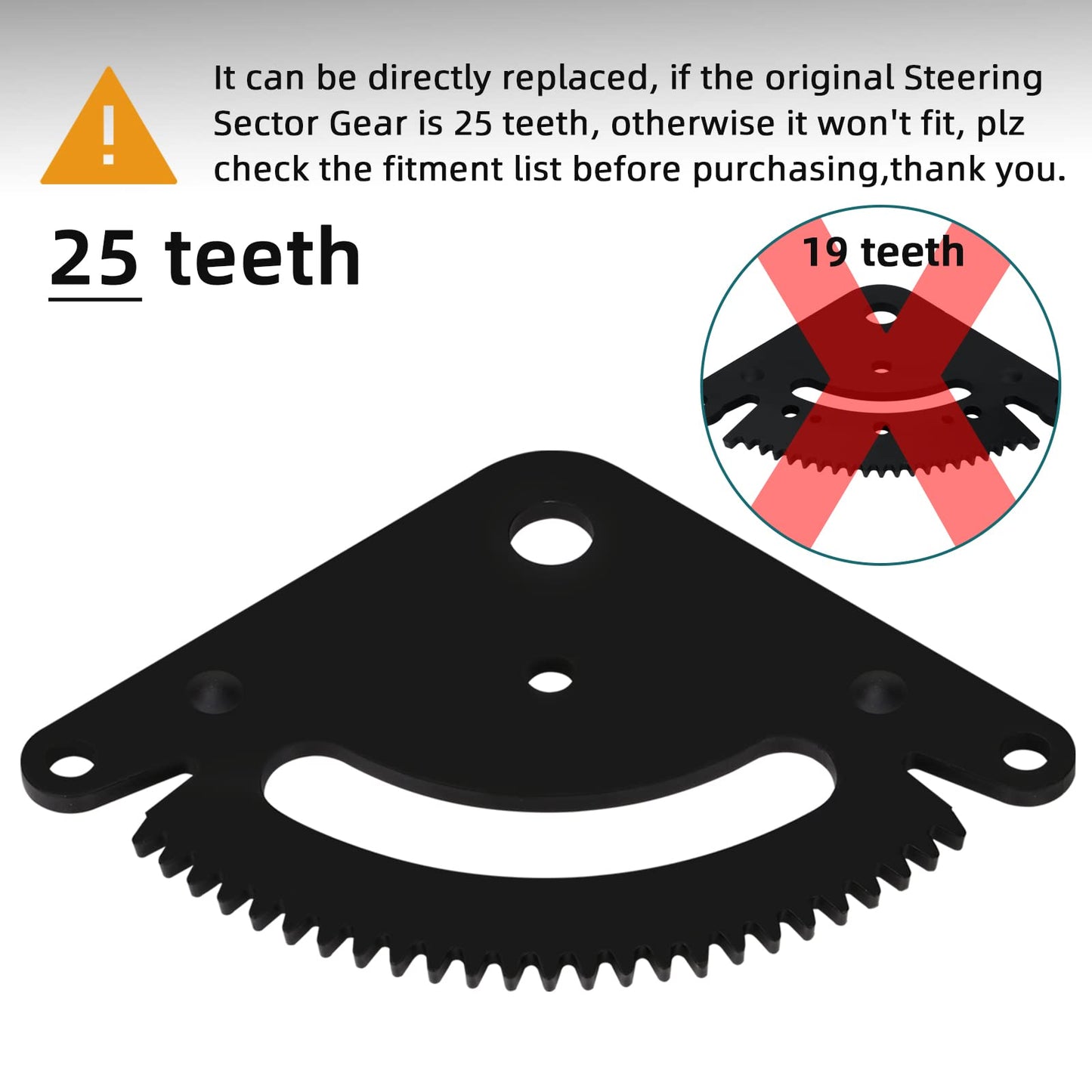25 Teeth Steering Sector Gear Kit Compatible with John Deere Lawn& Garden Tractor L105 L108 L110 L111 L118 L120 L130 G110 with Pinion Gear, Direct Replace