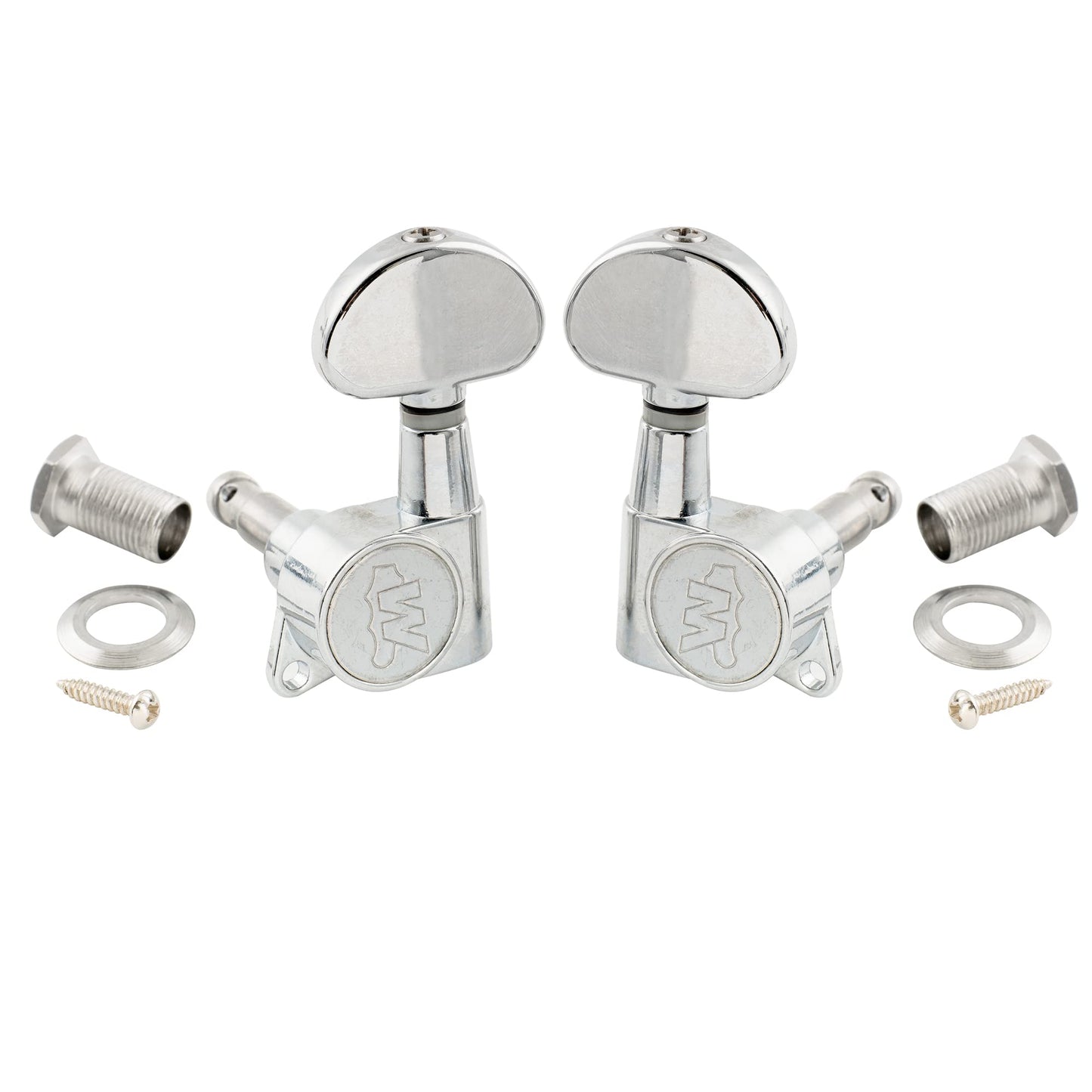 Wilkinson WJN03 3L3R EZ-Lok Guitar Tuners Machine Heads 1:19 Ratio Tuning Pegs Keys for Epiphone Les Paul SG Electric or Acoustic Guitar, Chrome