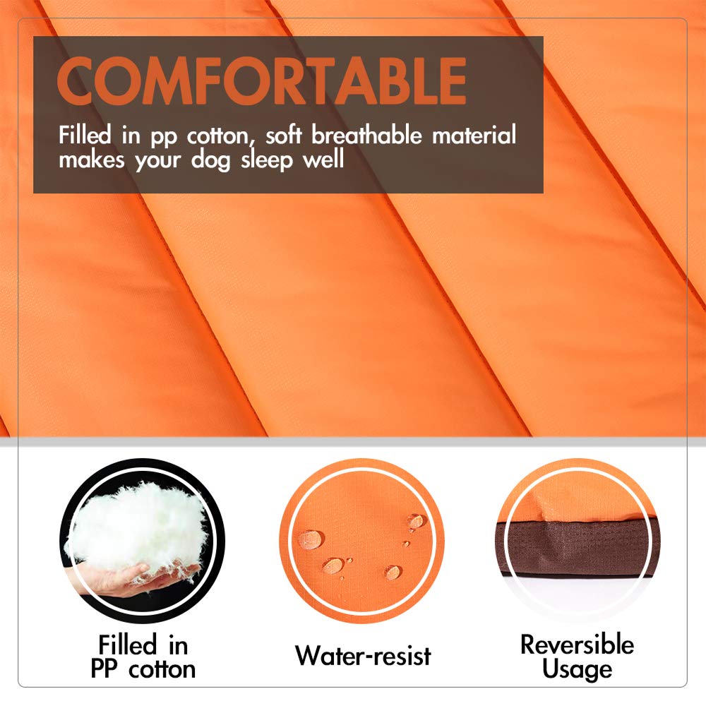 Cheerhunting Outdoor Dog Bed Portable Travel Dog Bed Extra Large Dog Mat Cat Mat Orange Oversize Waterproof Dog Mat Pet Mat