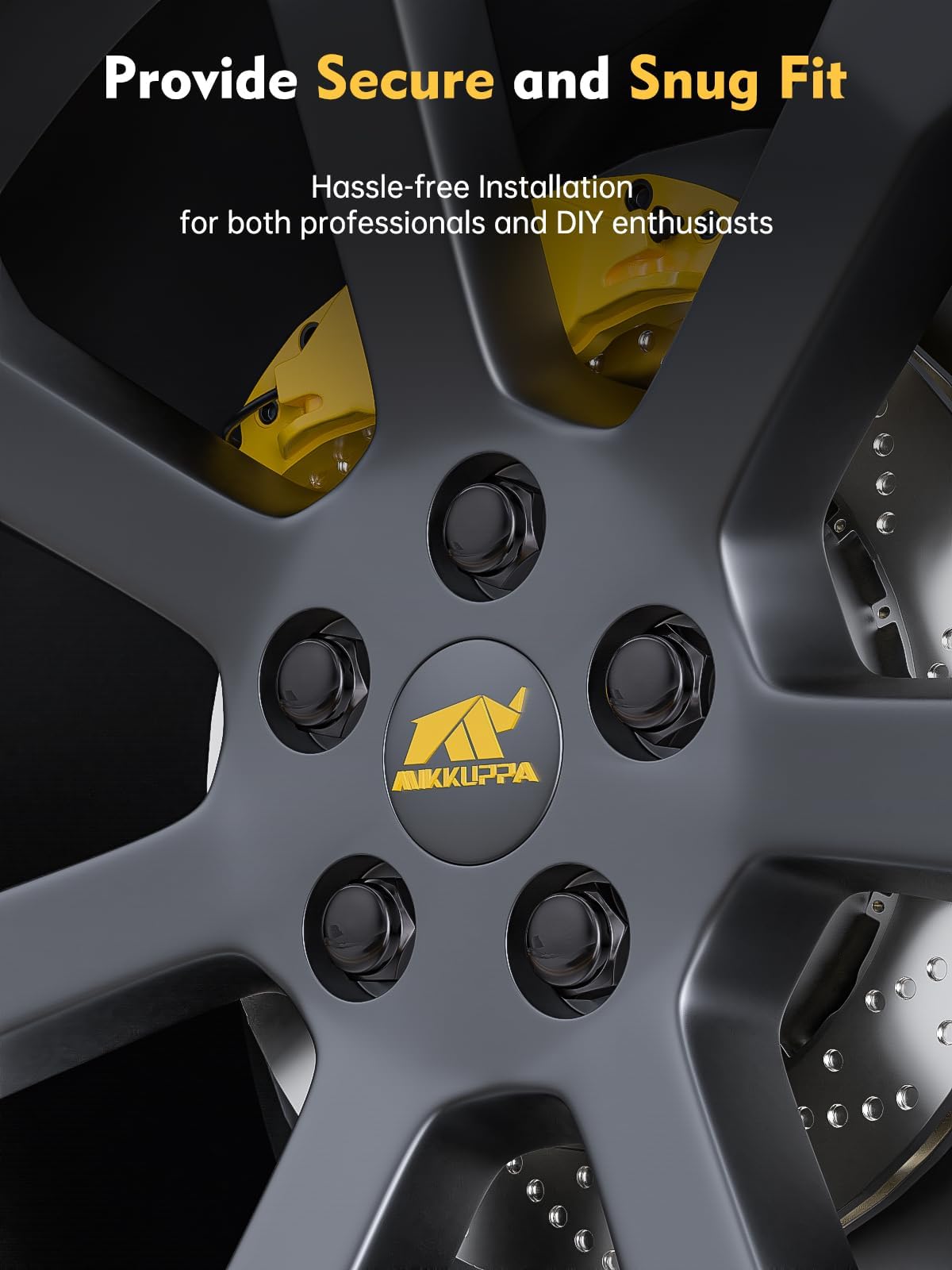 MIKKUPPA M12x1.5 Lug Nuts - Replacement for 2006-2020 Fusion, 2000-2023 Focus, 2001-2023 Escape Aftermarket Wheel - 20pcs Black Closed End Lug Nuts