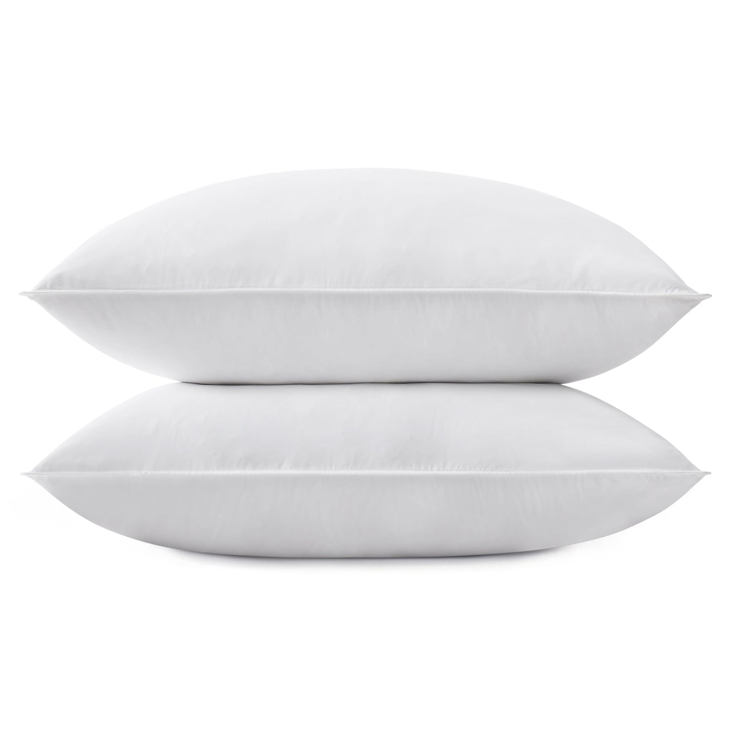 SNUG&COZY Grey Goose Feather Down Pillow for Sleeping(2 Pack)- Queen Size(20IN×30IN), Goose Feather&Down Filling, 100% Cotton Cover, 100% Down Proof, Machine Wash, White
