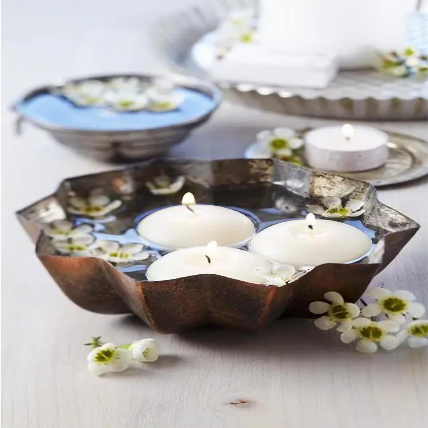 36 Pcs Floating Candles Centerpieces, 3 Inch White Smoke-Free and odorless, Burning continuously for 8-10 Hours, Suitable for Valentine's Day, Thanksgiving, Wedding, Holiday, Parties and Home Decor.