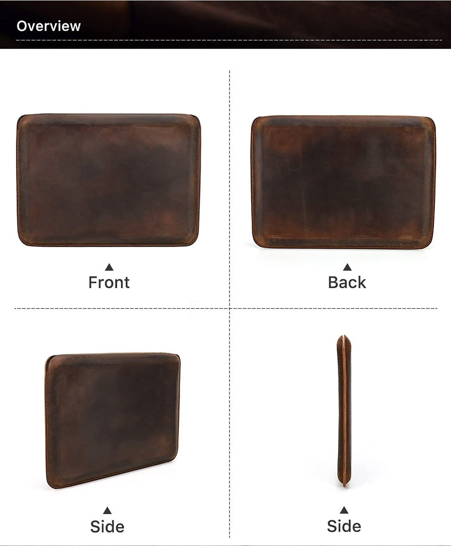 CataPurus Top Grain Leather 14.2" Laptop Sleeve Case, Fit Design, Compatible with MacBook Air 13" M2 A2681 M1 A2337 A2179 A1932/Pro 13" M2 A2338 A2251 A2289 A2159 A1989 A1706 A1708, Coffee 14.2 Inch