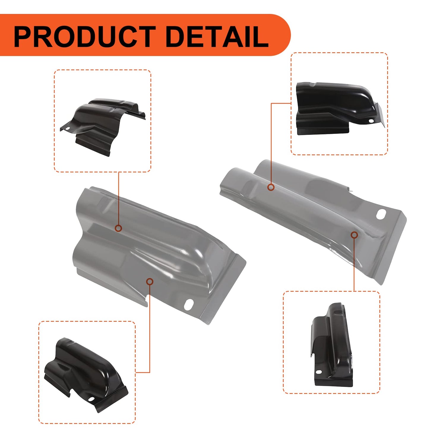 ECOTRIC Steel Cab Corners Compatible with 2009-2014 Ford F150 Crew Cab 4 Door Pickup Truck, Rust Repair Cab Corner Covers Left & Right