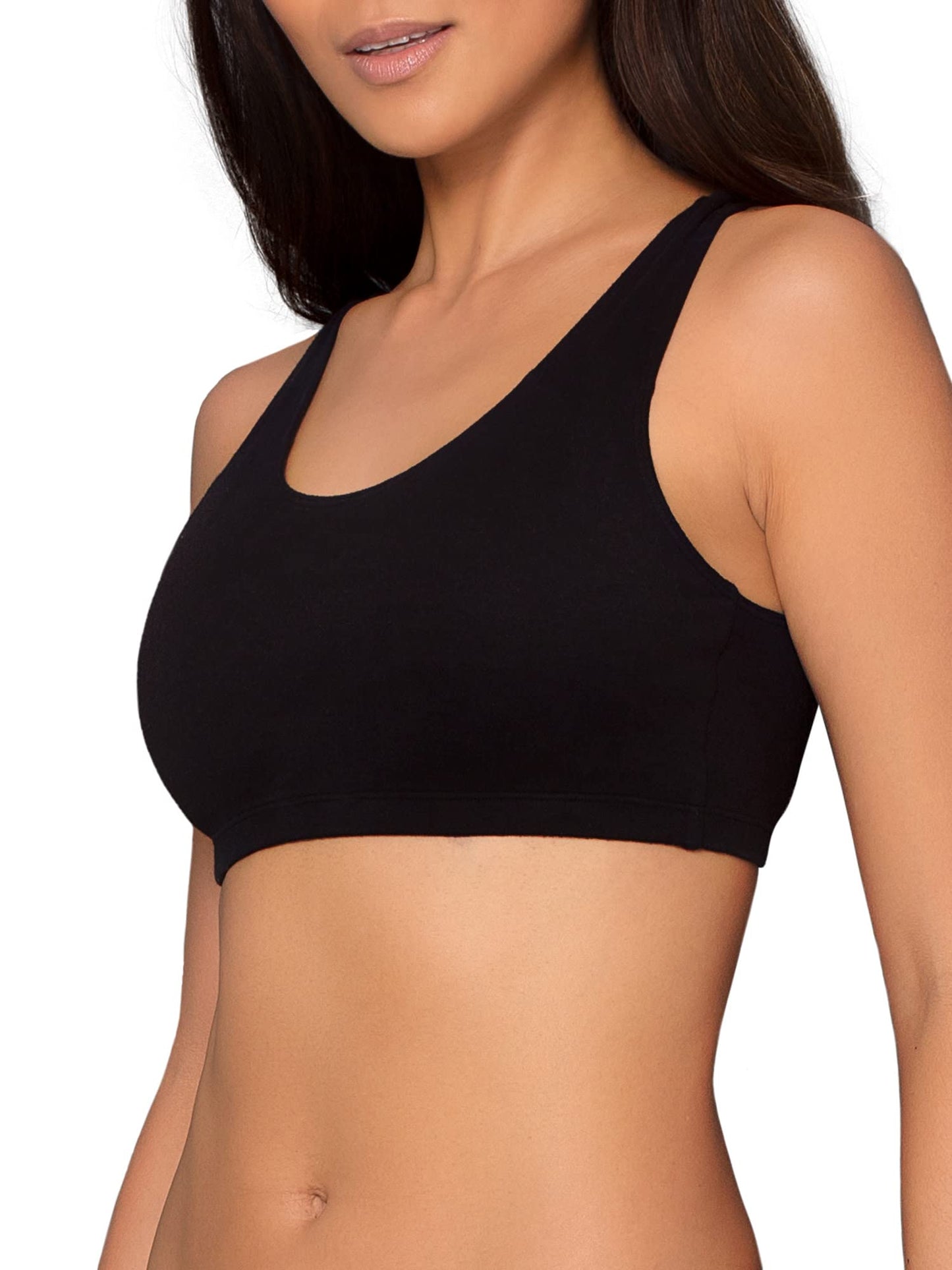 Fruit of the Loom Women's Built Up Tank Style Sports Bra, Heather Grey W. Black/White/Black/Heather Grey W. Black/White/Black, 42