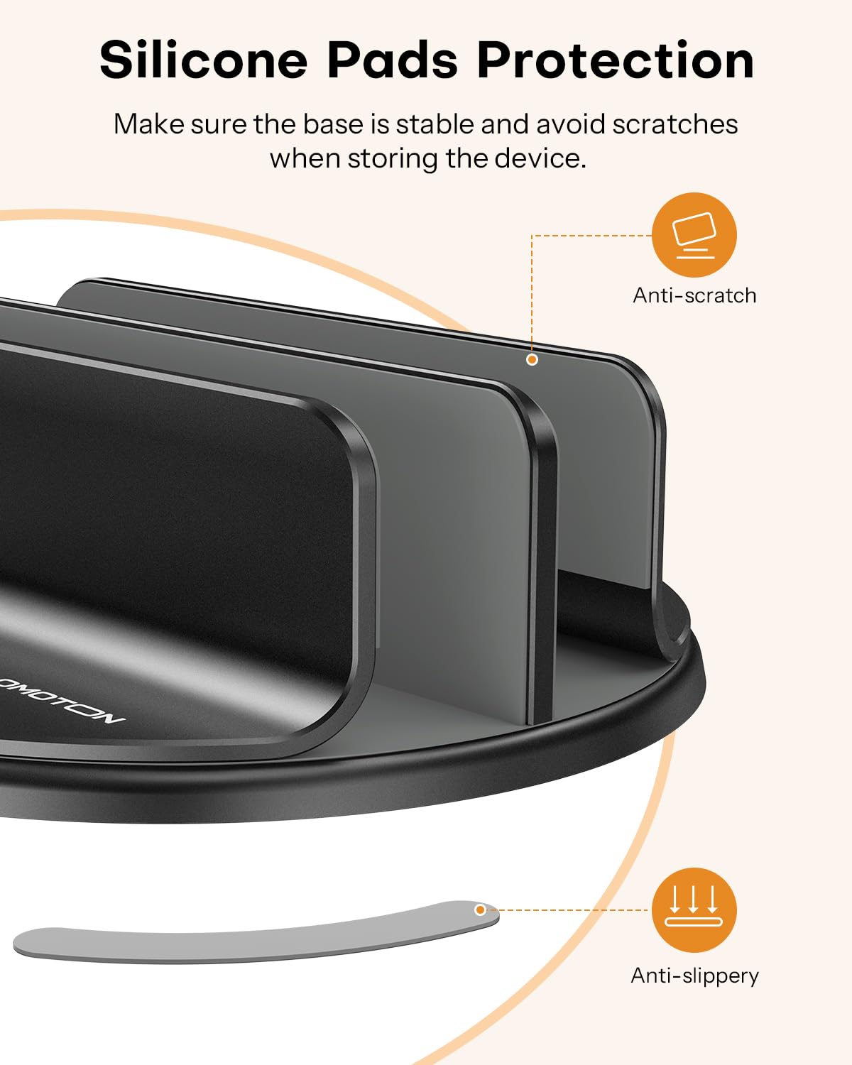 OMOTON 360° Rotating Vertical Laptop Stand Holder, Aluminum Dual-Slot Desk Organizer for MacBook & iPad, Sides Knob Adjustment (No Lost Screws), Holds Laptop, Tablet, Book & Keyboard, Fits up to 17.3"