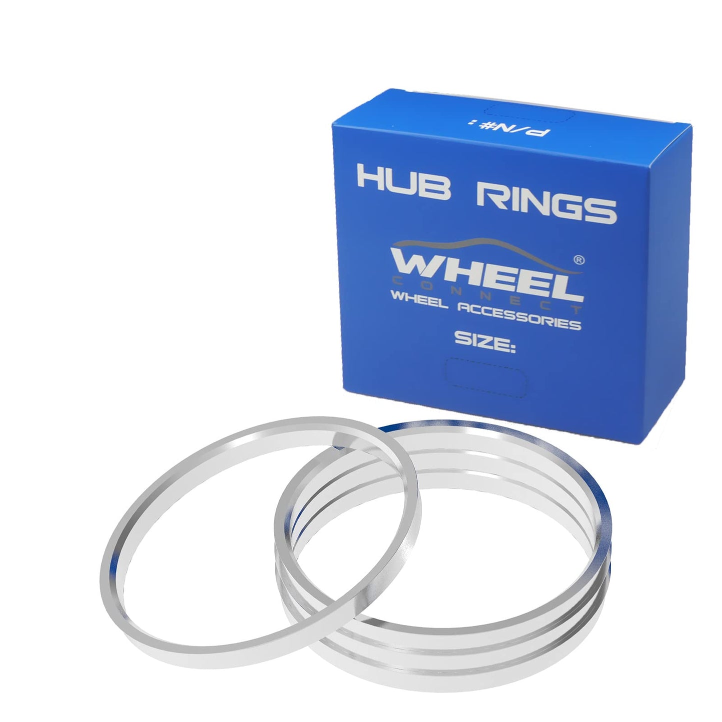 WHEEL CONNECT Hub Centric Rings, 125.1 (125.2) to 121.3 Set of 4, Aluminium Alloy Hubrings, 8 Bolts Pick up hub Rings O.D:125.1-I.D 121.3mm. A