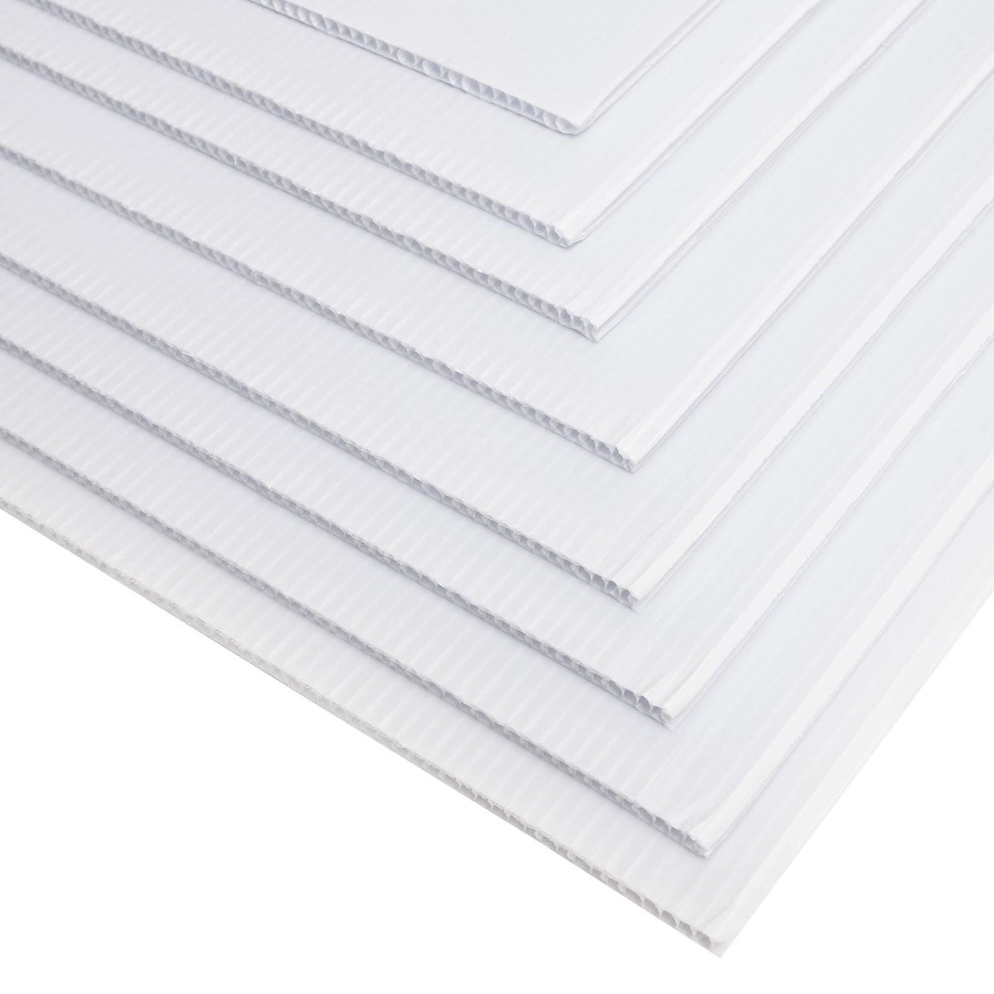 8-Pack Corrugated Plastic Yard Signs with Stakes 24x36 for Outdoor, Garage Sale Supplies, Estate Sale, Open House, Birthday, Moving, Lawn, 4mm Thick, White Blank Surface