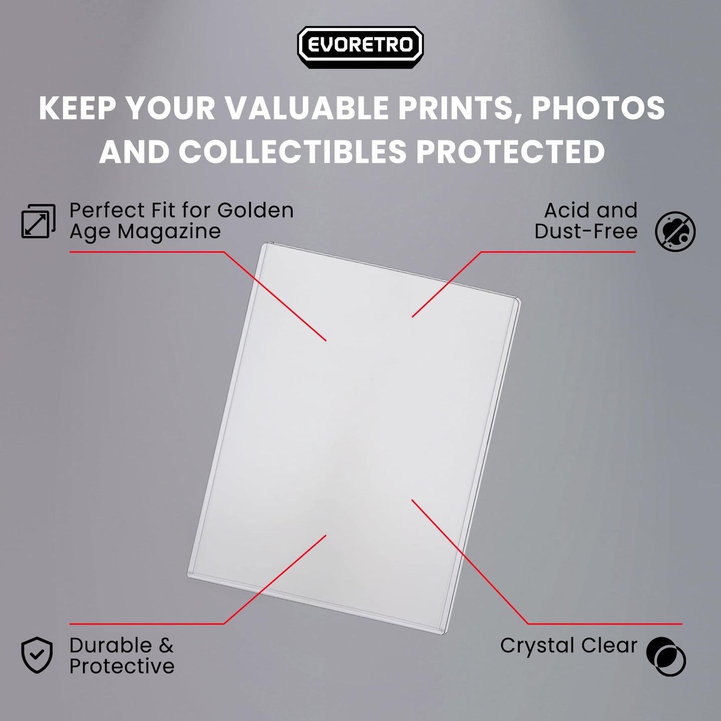 Hard Plastic Sheet Protectors 8.5x11-55pt (25-Pack) – No Hole Heavy Duty Clear Document Sleeves | Birth Certificate Protector, Photo Protector | Acid-Free