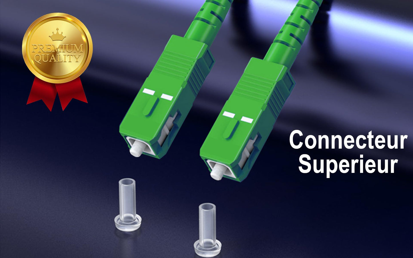 Elfcam® - 40m/131.23ft Fiber Optic Cable SCA to SCA Simplex Singlemode 9/125μm LSZH, Compatible with FTTH Cables, Rogers, Bell and Telus, White Color, 40 Meters