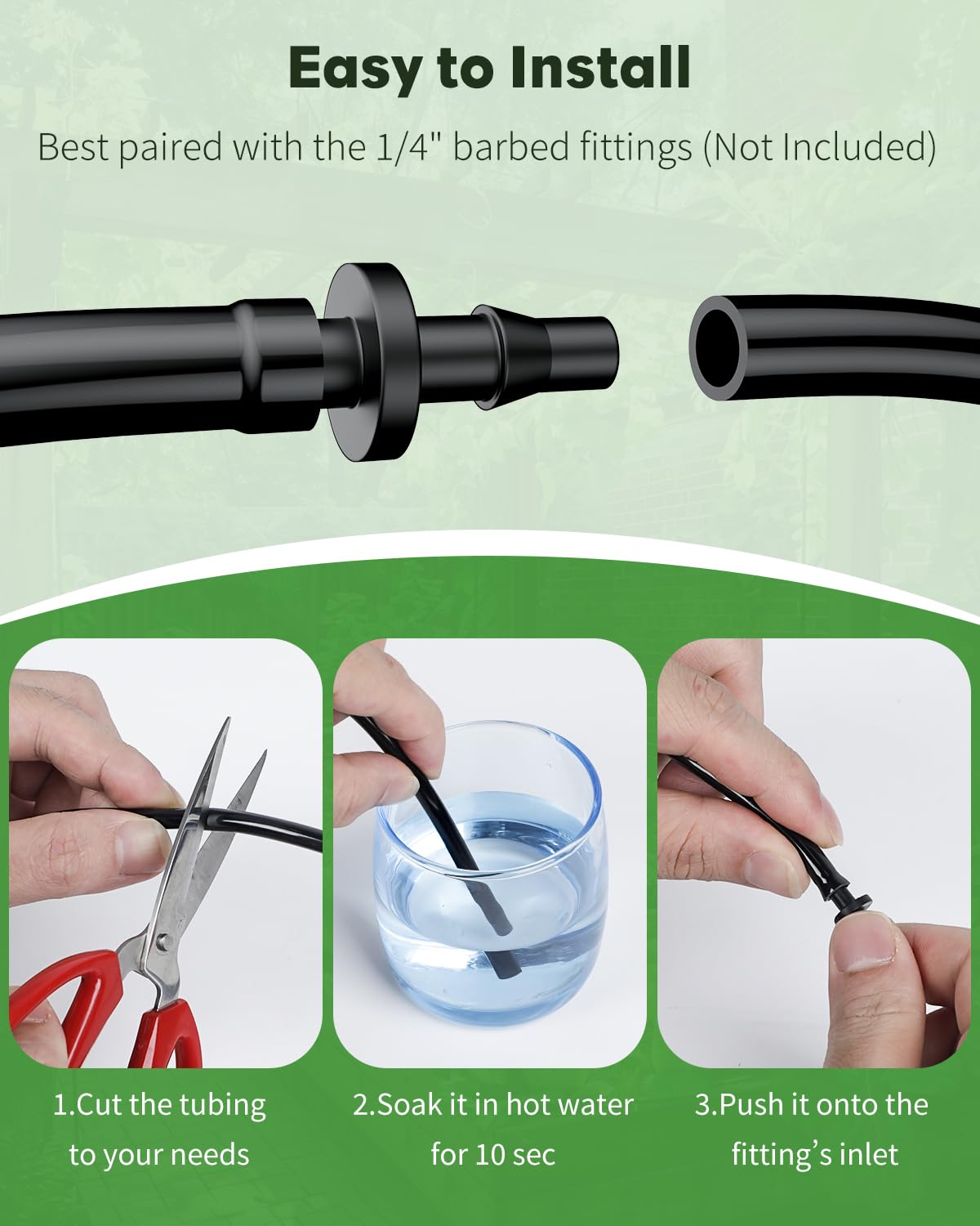 Pawfly 200 ft. 1/4 Inch Black PVC Drip Line, Drip Irrigation Hose Roll for Garden Watering, Drip Irrigation Part Drip Irrigation Tubing, Blank Distribution Tubing for Drip Irrigation System