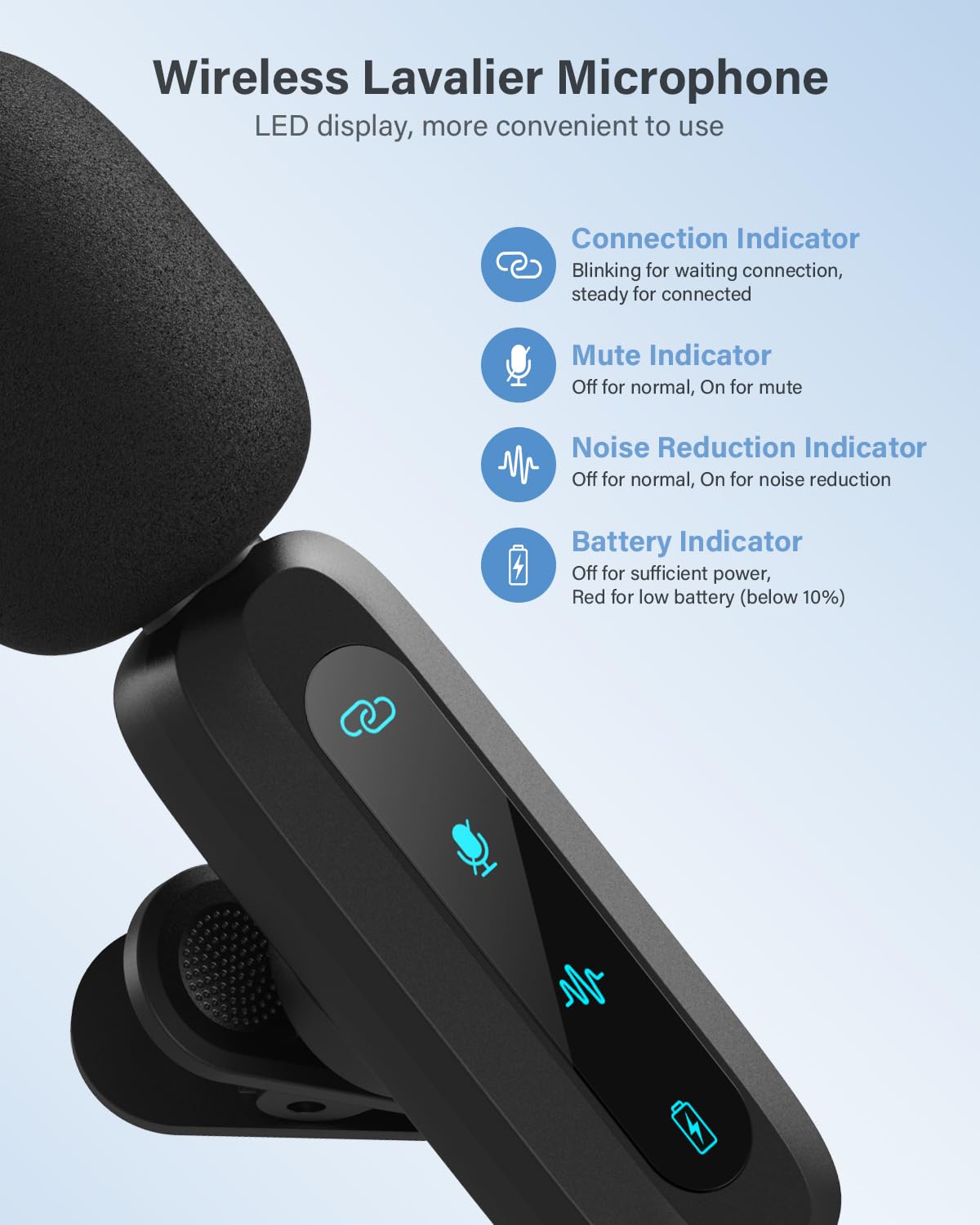 Wireless Lavalier Microphone for iPhone, iPad, Android – 2-Pack Mini Mic with Noise Reduction, Auto Pairing, 3.5mm & Lightning Receiver for Vlogging, TikTok, YouTube
