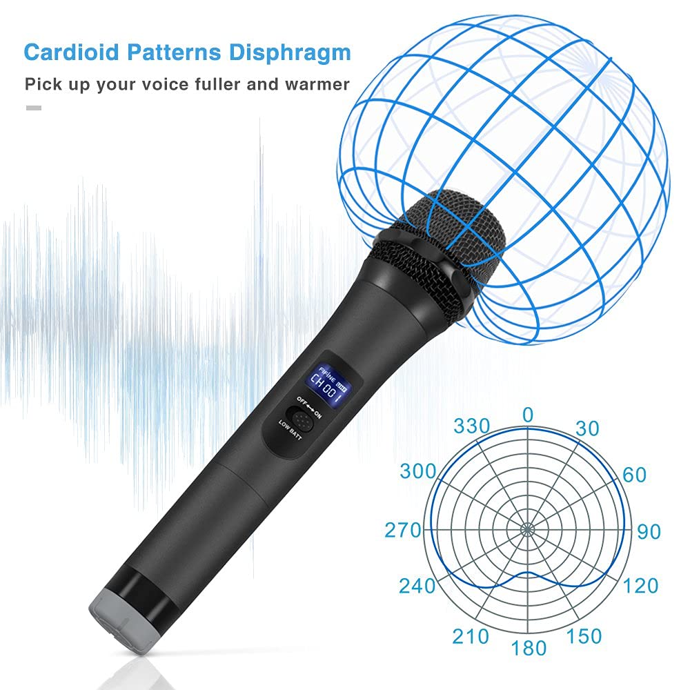 FIFINE TECHNOLOGY Wireless Microphone, Handheld Dynamic Microphone Wireless mic System for Karaoke Nights and House Parties to Have Fun Over the Mixer,PA System,Speakers-K025