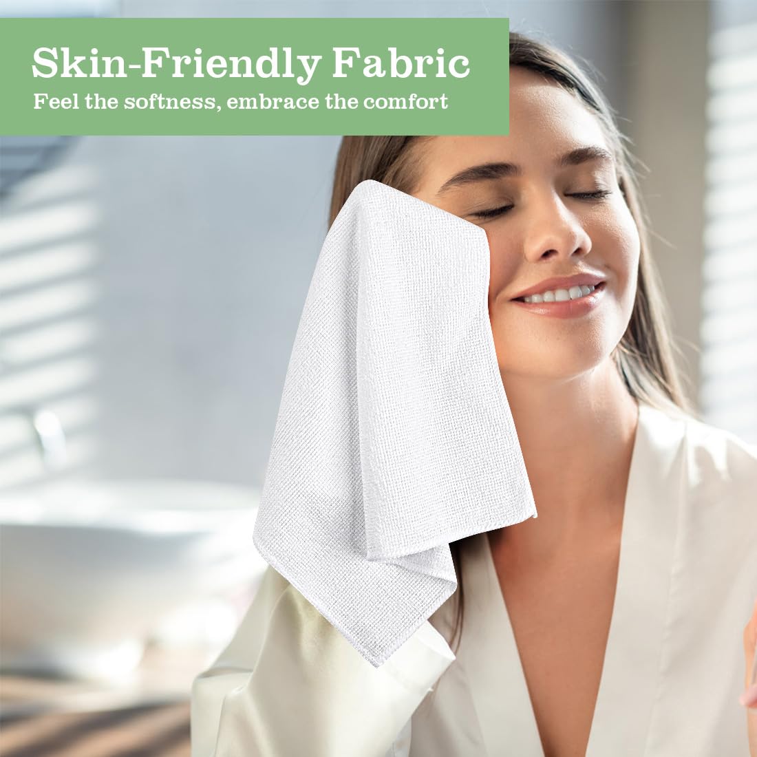 UNIMADE Washcloths Bulk - Face Towels (12" x 12"), Highly Soft Wash Cloths and Hand Towels, Fast Drying Multi-Purpose Microfiber Cleansing Cloths for Bathroom, Hotel, Spa, and Salon - White(100 Pack)