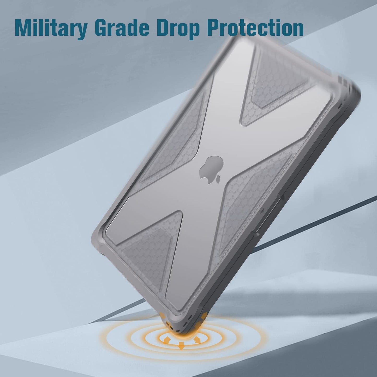 Fintie Case for MacBook Pro 16 Inch Case 2026-2021 A3403 A3186 A2991 A2780 A2485 - Heavy Duty Rugged Hard Shell Cover with TPU Bumper for MacBook Pro 16" M5/M4/M3/M2/M1 Pro/Max Chip, Gray