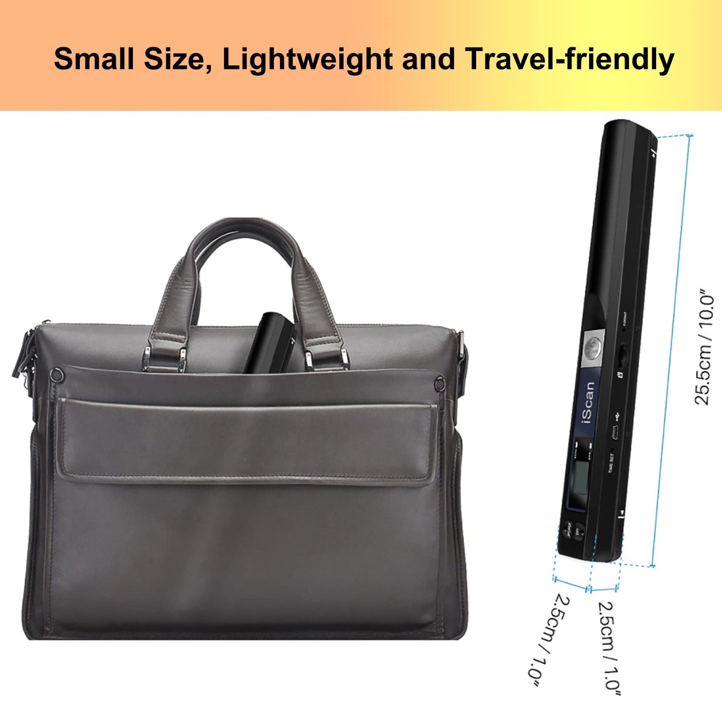 AUTENS Portable Handheld Scanner Included 16G SD Card, Wand Scanner for A4 Documents Pictures Pages Texts Receipts Books Up to 900DPI, JPG/PDF Format Selection, Uploads Via USB Cable, No Driver