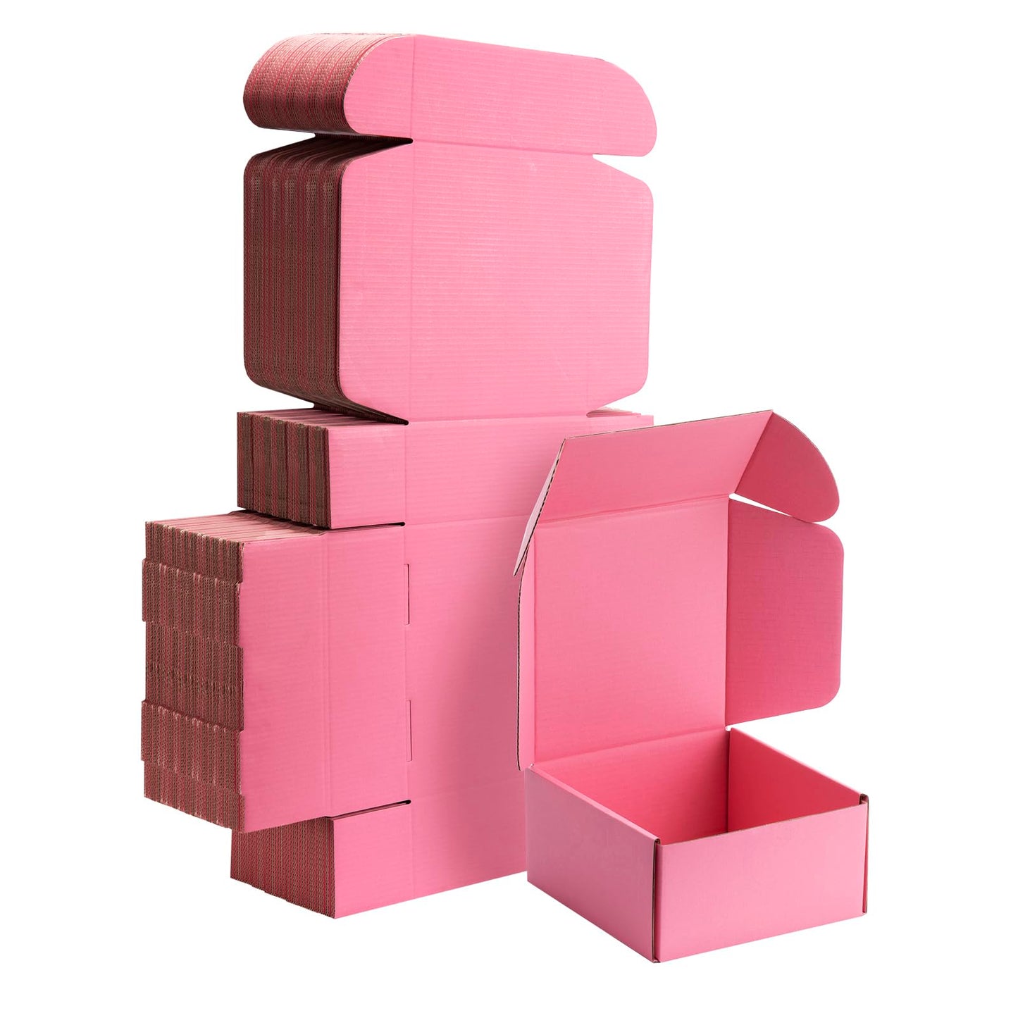 Yidomto 6x6x3 Pink Small Shipping Boxes - 25 Pack Corrugated Cardboard Mailer Boxes for Packaging, Mailing, Gift Giving | Sturdy, Recyclable, Perfect for Small Business Supplies, Ecommerce