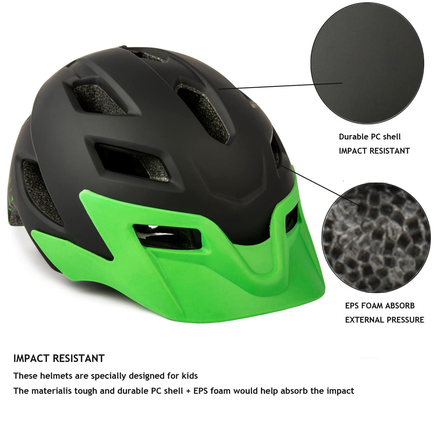 EXCLUSKY Kids Helmet, Kids Bike Helmet Lightweight Adjustable Child Helmet for Boys Girls 50-57cm