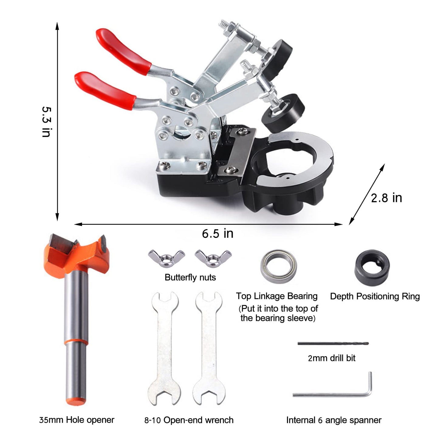 Adoles 35mm Concealed Door Hinge Jig,Accurate Locking Cabinet Hinge Jig,Aluminum Alloy Material Comes With Clamping Device For Easy Carrying And Use.