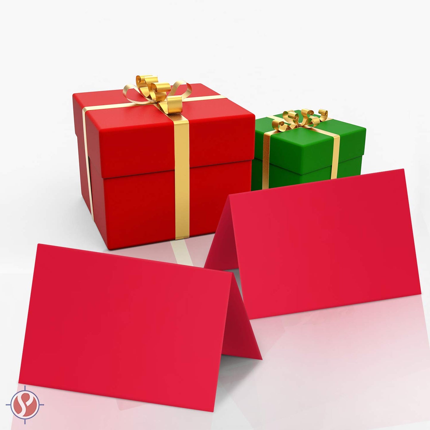 Red Blank 5x7 Greeting Cards with Red A7 Envelopes. (25 Per Pack)