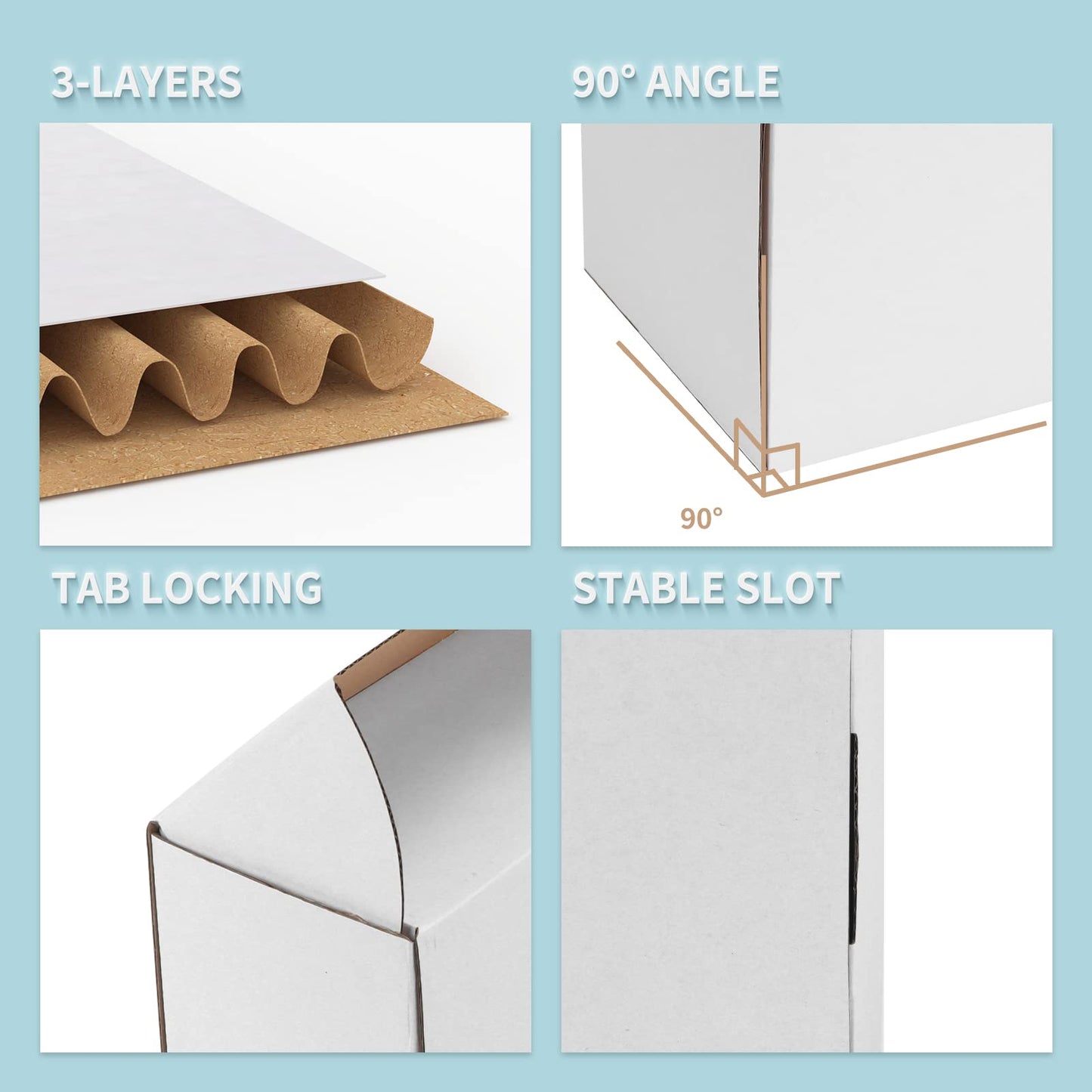 WIFTREY 10x7x5 White Shipping Boxes 20 Pack for Small Business, Small Corrugated Cardboard Boxes for Mailing, Packing, Shipping