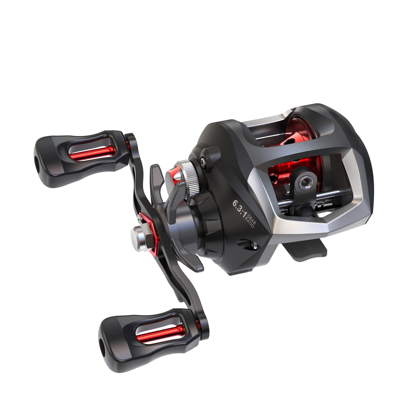 Lixada Baitcaster Fishing Reel Compact Baitcaster Reel Smooth Fishing Reel with 27.6LB Carbon Fiber Drag 12+1Ball Bearings 6.3:1 Gear Ratio High Speed for Saltwater Freshwater Fishing