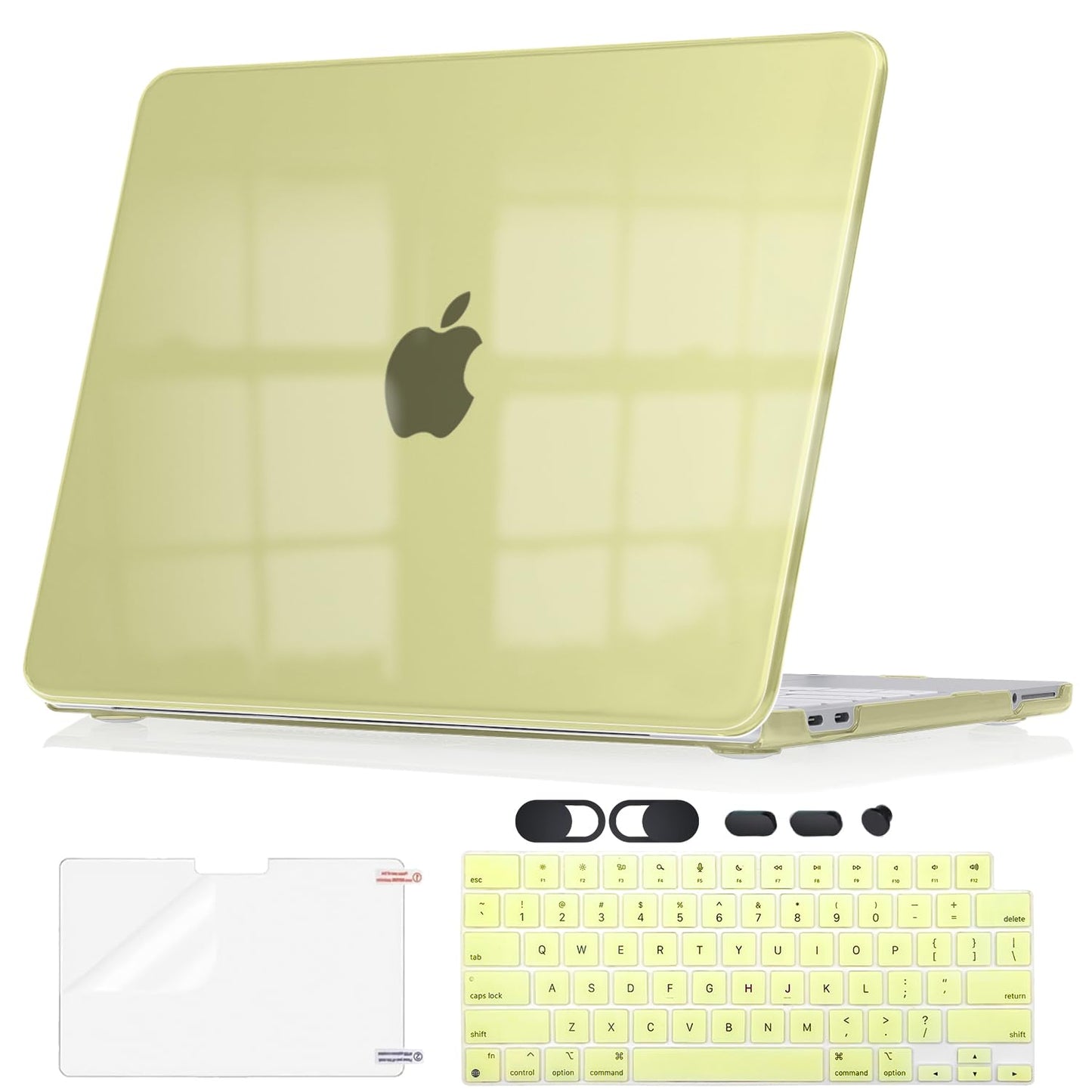 Seanai Citrus Ultra-Thin Hard Case for 2026 MacBook Neo 13 Inch A18 Pro A3404 with Keyboard Cover, Screen Protector, Silicone Dust Plugs & Webcam Privacy Cover