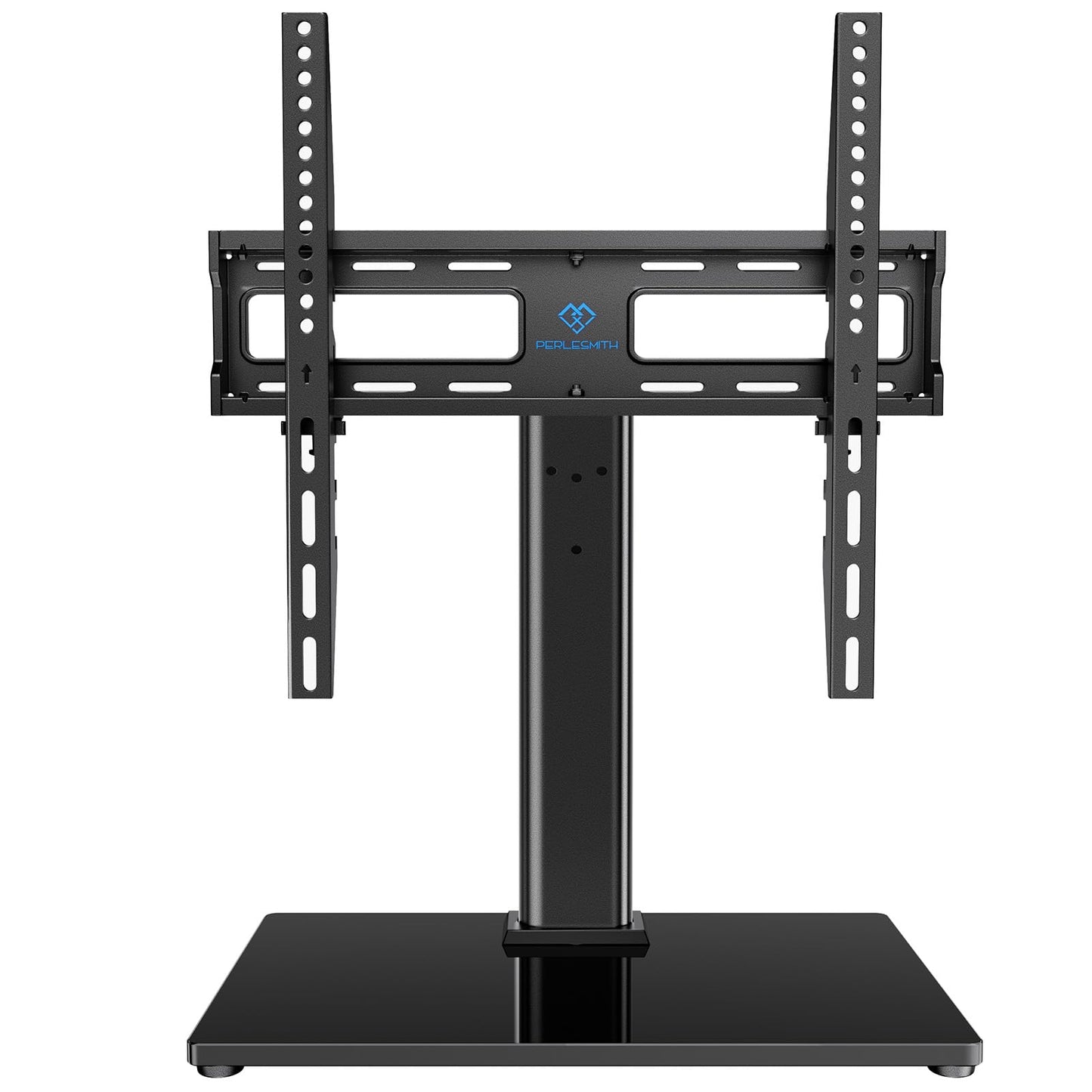 PERLESMITH Swivel Universal TV Stand/Base - Table Top TV Stand for 24-60 inch LCD LED TVs - Height Adjustable TV Mount Stand with Tempered Glass Base, VESA 400x400mm, Holds up to 99lbs PSTVS09