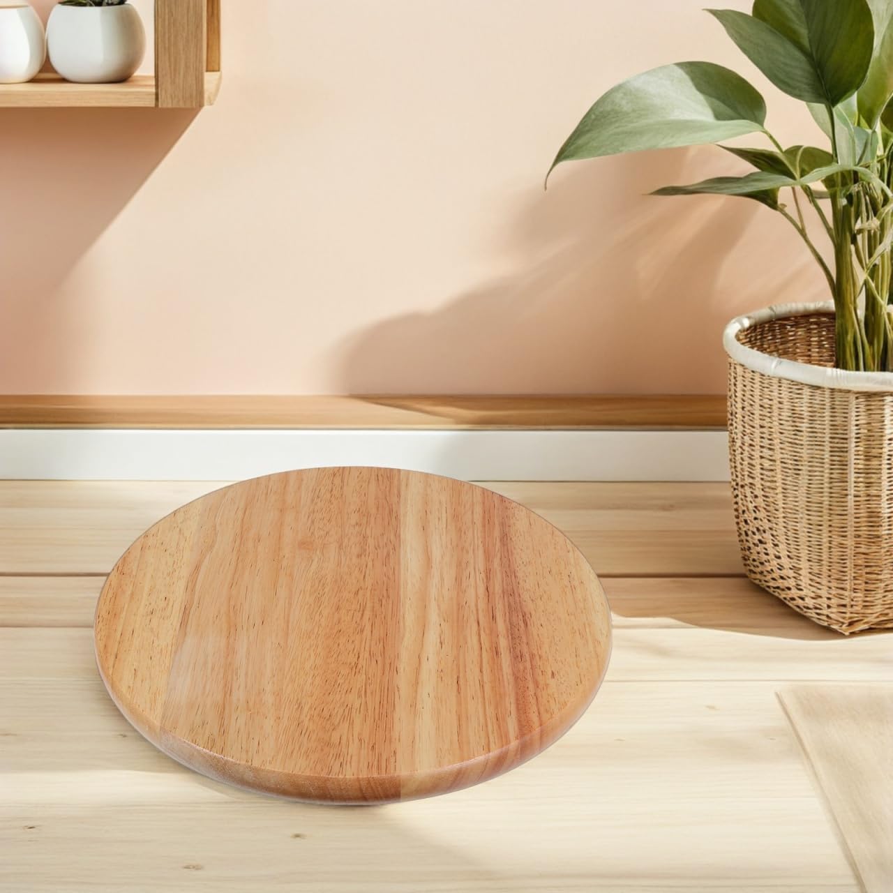 NUOBESTY Solid Wood Stool Replacement Seat Round Wooden Top Ergonomic Bar Stool Seat Replacement for Home Restaurant Cafe Use 13.77X13.77X0.78In