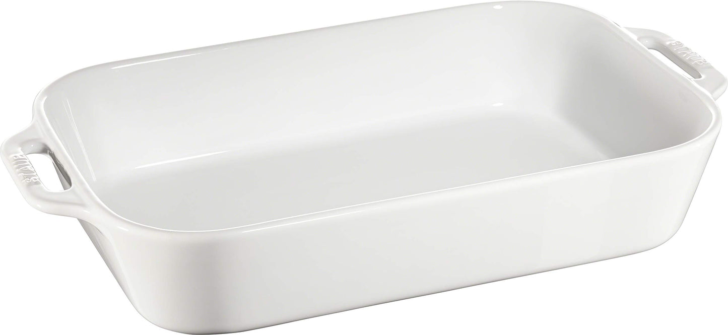 Zwilling J.A. Henckels 40511-151 Staub Ceramic Rectangular Dish 13" X 9"/34 X 24 cm, White