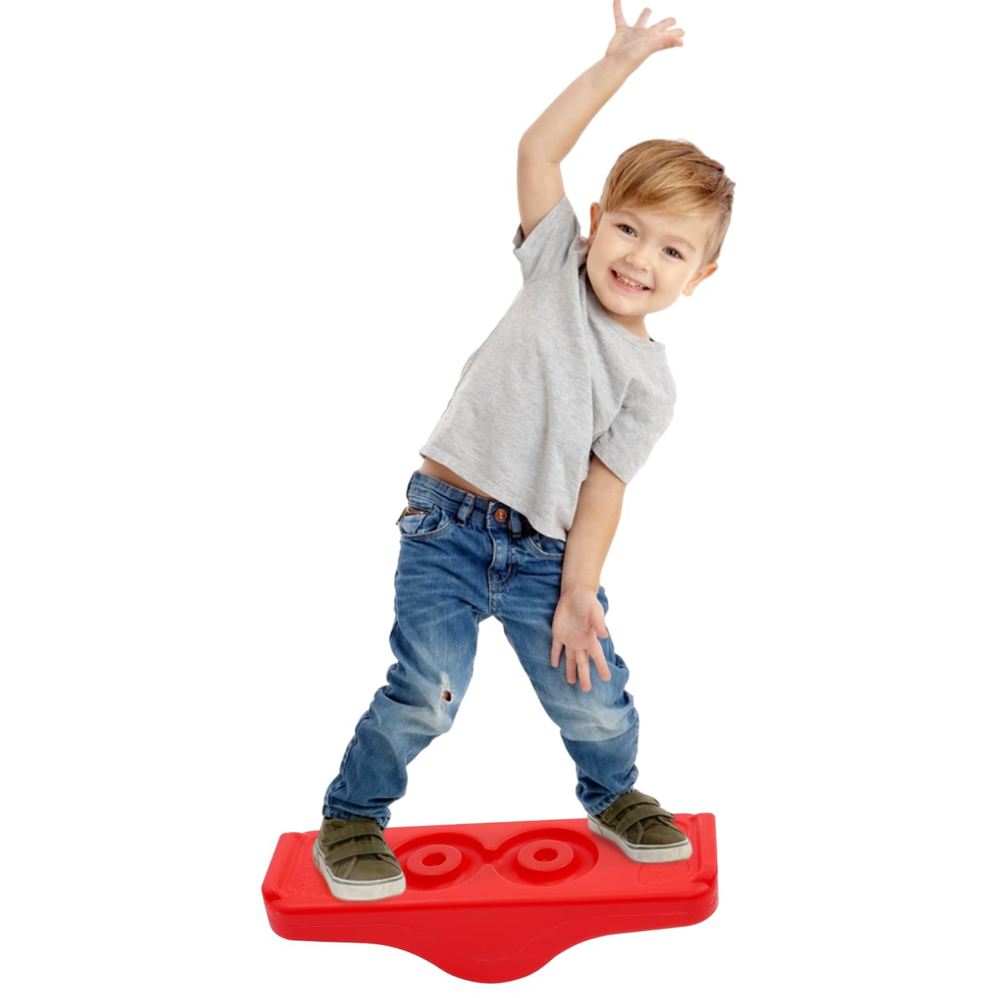 Kids Rocking Seesaw Balance Board with 5 Wooden Balls Sensory Training Rocking Board Balance Training Equipment Children Indoor Outdoor Toy
