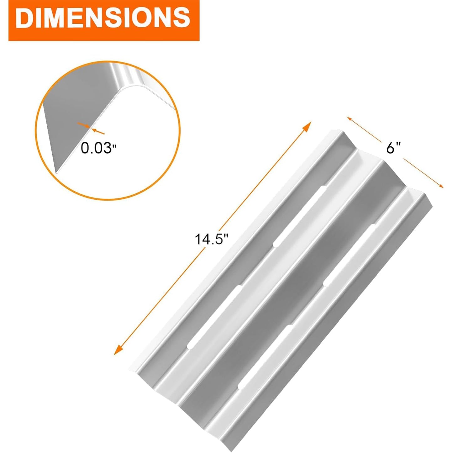 BBQ Future Heat Plate Parts for Napoleon LD32558 LDS32558P 85-3082-4 85-3116-6, Replacement for Napoleon Legend Series 410, 410SB, Small Spaces 325 649, 14 9/16 x 6, 4 Pack